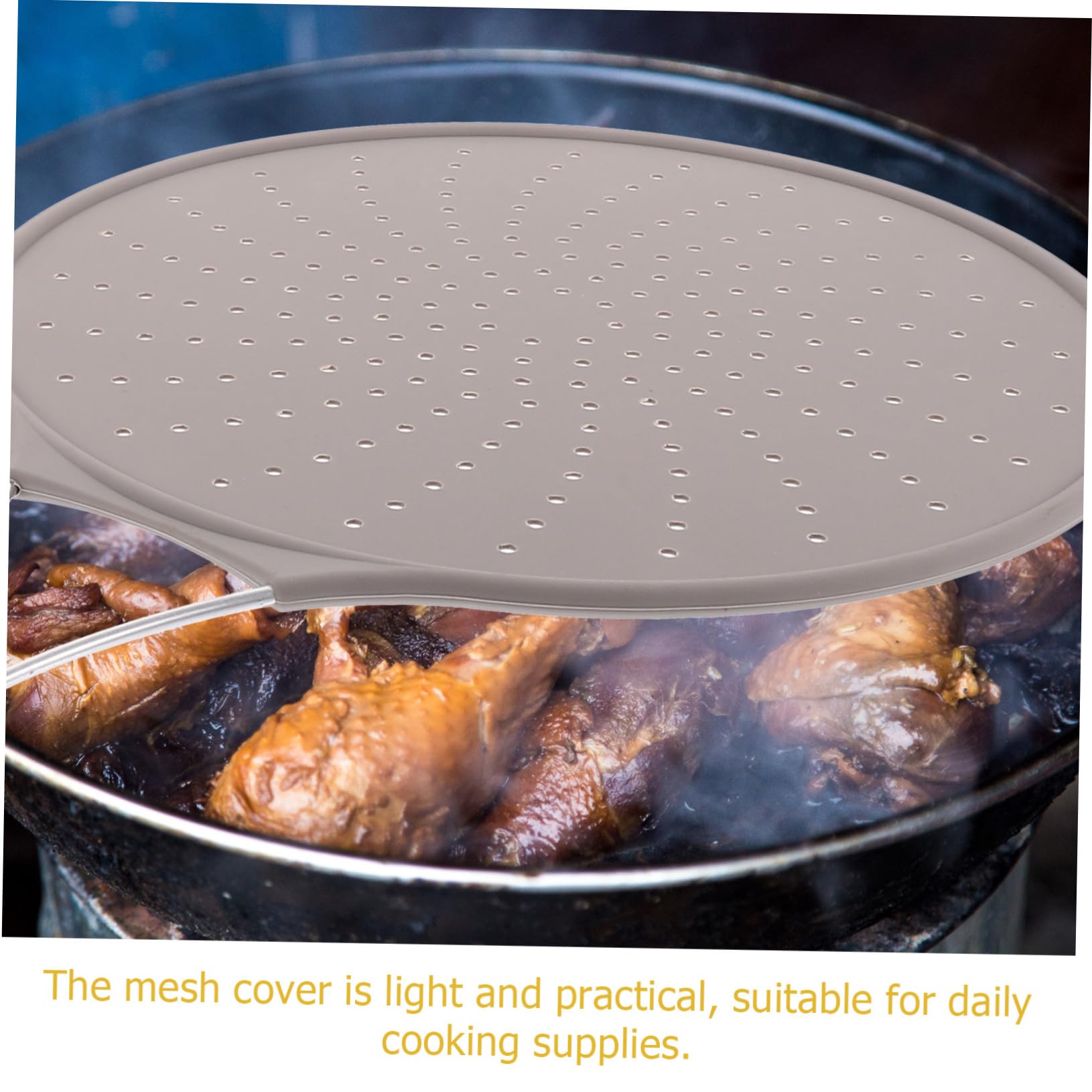 1pc Silicone Grease Separator Pot Lid - Non-Slip Cooking Tool, Splatter Screen & Oil Splatter Guard for Frying Pans - Perfect for Sauteing, Frying & Preventing Oil Splashes in the Kitchen
