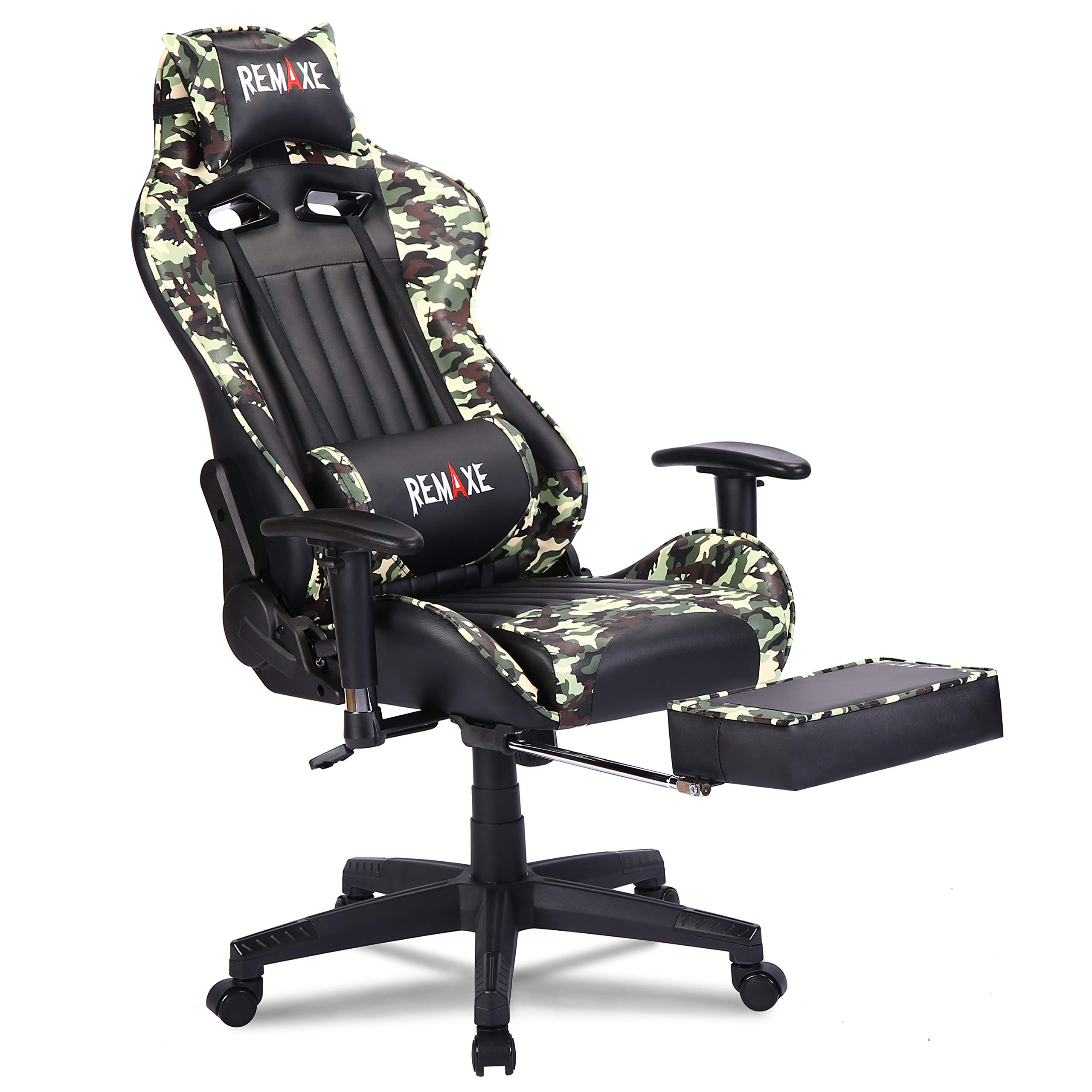 Premium Ergonomic Gaming Chair with Footrest & Lumbar Support - High Back Racing Style PU Leather Office Chair with Adjustable Headrest & Massage - Perfect for PC Gaming, Home Office & Streaming Setup
