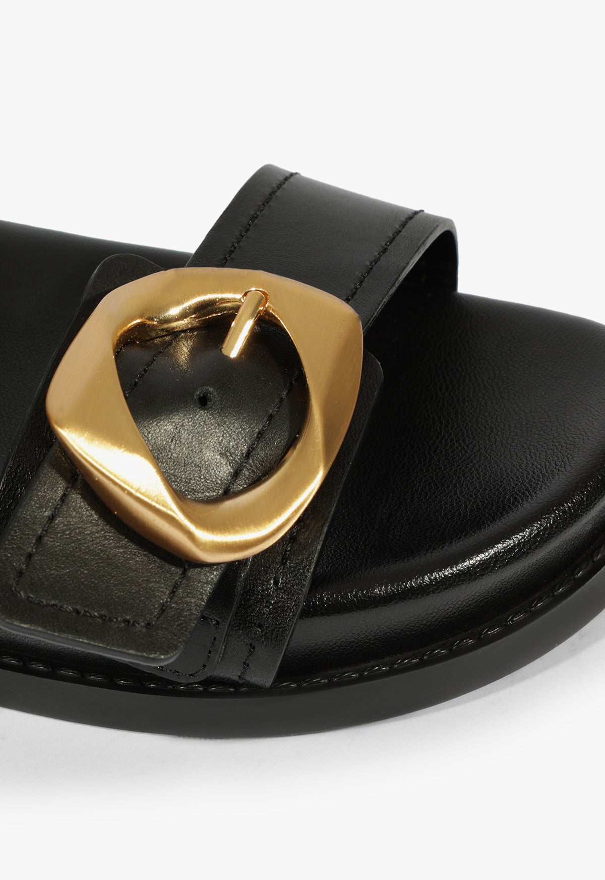 Olga Black Leather Sporty Sandal - Women's Comfortable Athletic Sandals for Running, Walking & Outdoor Activities