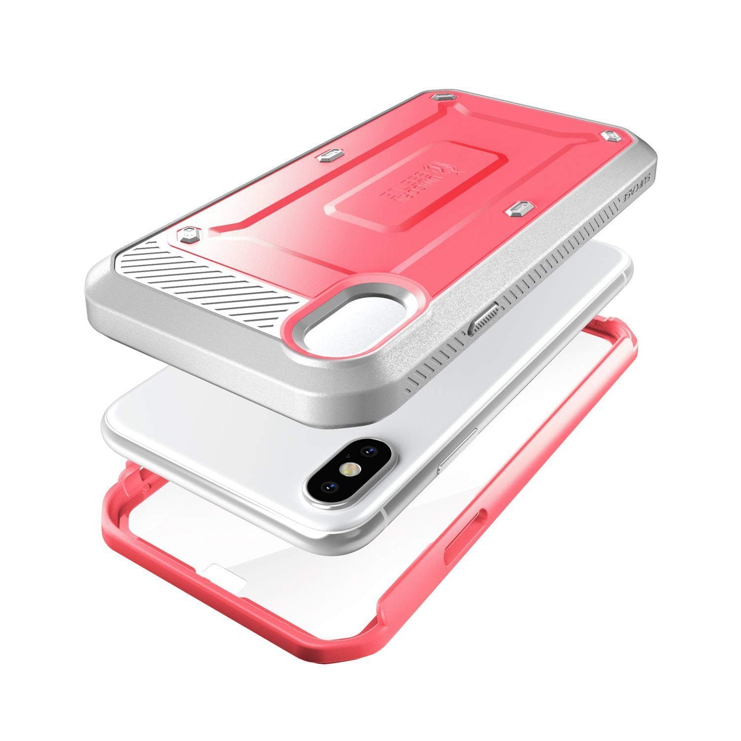 iPhone X / XS Unicorn Beetle Pro Rugged Holster Case - Shockproof, Drop Protection, Built-in Screen Protector - Pink | Perfect for Outdoor Activities, Construction Work & Extreme Sports