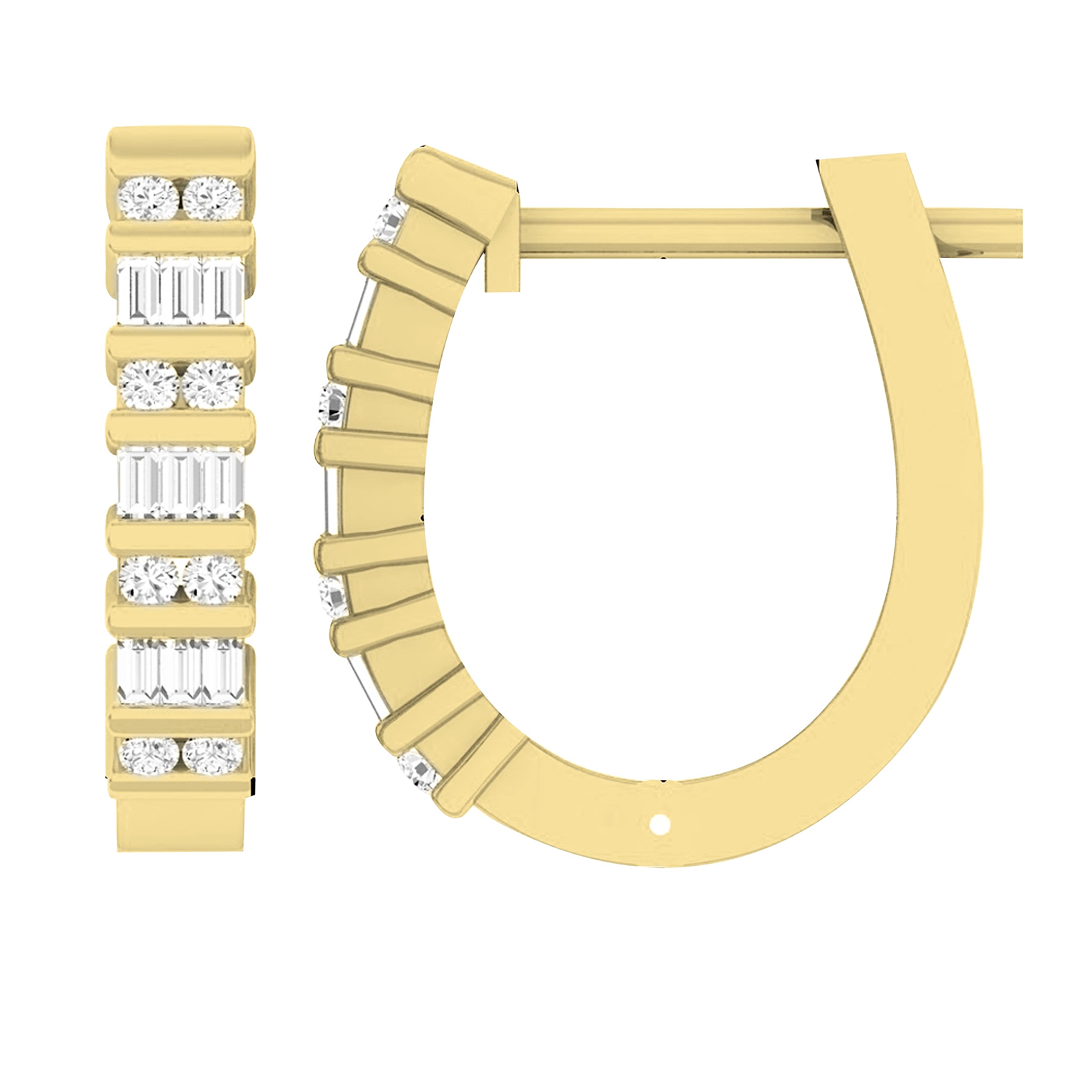 Dazzlingrock 0.25 Carat (ctw) 10K Yellow Gold Diamond Hoop Earrings for Women - Elegant Fashion Jewelry for Parties, Weddings & Everyday Wear