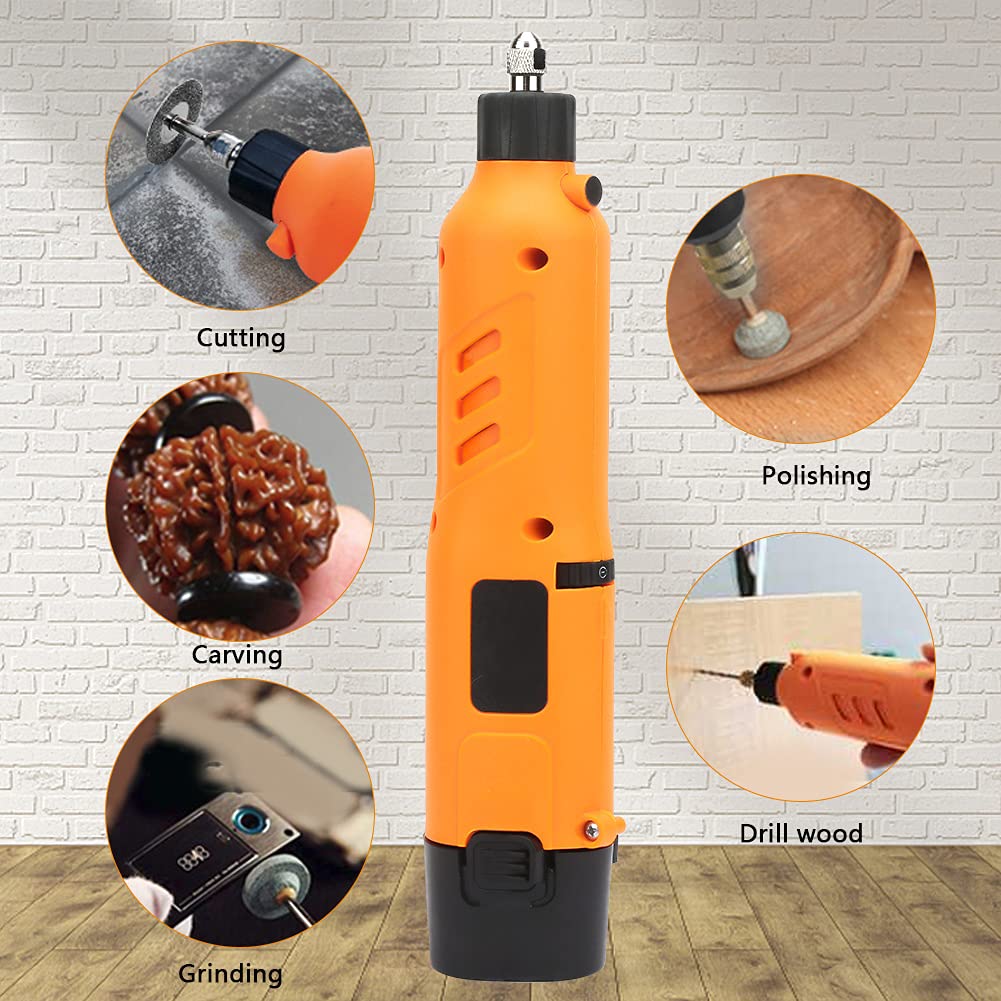 Rechargeable Cordless Rotary Tool - Electric Grinding & Polishing Machine with Lithium Battery for DIY Sanding, Drilling, Engraving, Etching | Perfect for Woodworking, Metal Crafting & Home Renovation Projects
