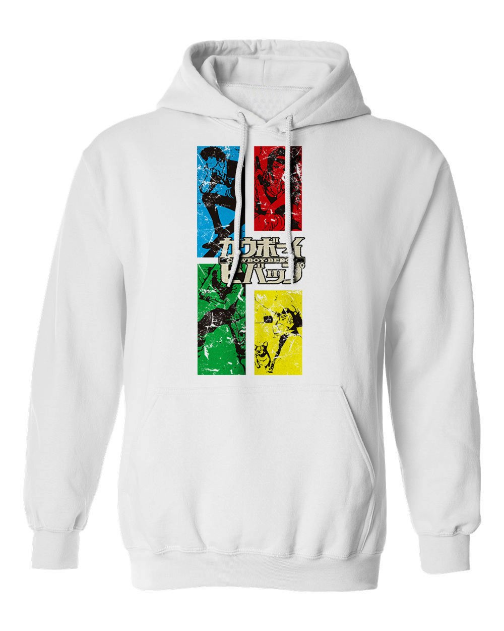 RIVEBELLA Anime Graphic Hoodie - Cowboy Bebop Manga Style Men's Pullover Sweatshirt | Casual Streetwear for Anime Fans & Cosplay Enthusiasts