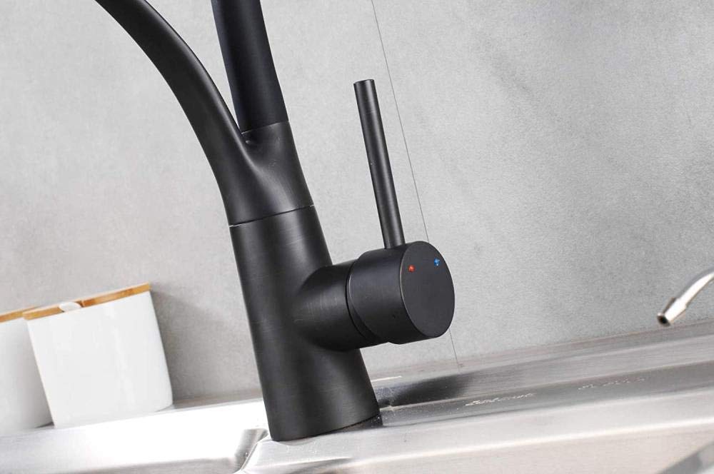 360° Rotating Brass Kitchen Sink Faucet with Pull Down Sprayer - Lead-Free Drinking Water Safe - Perfect for Washing Dishes, Filling Pots & Daily Kitchen Tasks