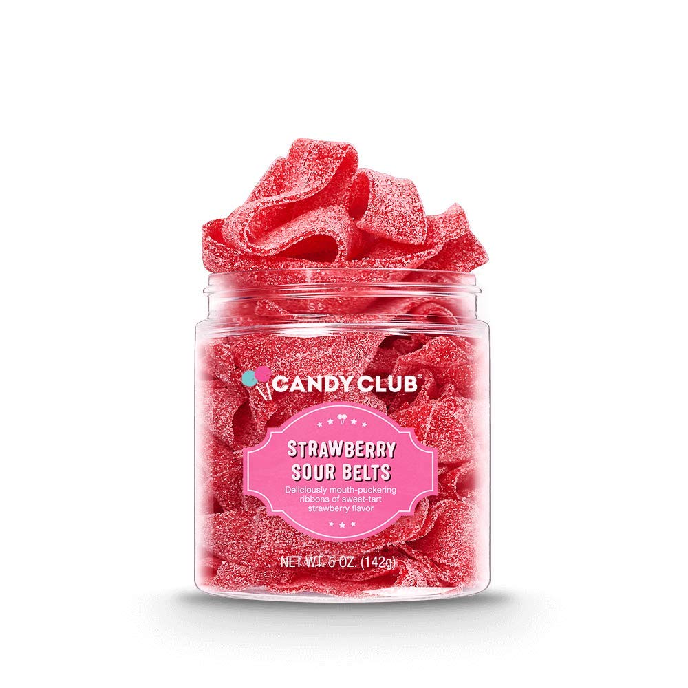 Strawberry Sour Belts Candy - 5oz Pack | Fruit Gummy Sour Candy for Kids & Adults | Perfect for Parties, Movie Nights & Snacking