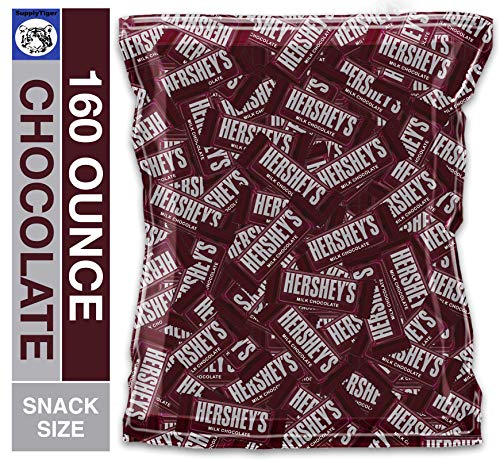 Hershey's Milk Chocolate Snack Size Bars Bulk Pack - 160 Ounce (10 lbs) - Individually Wrapped Candy for Halloween, Parties, Office Snacks & Gift Baskets