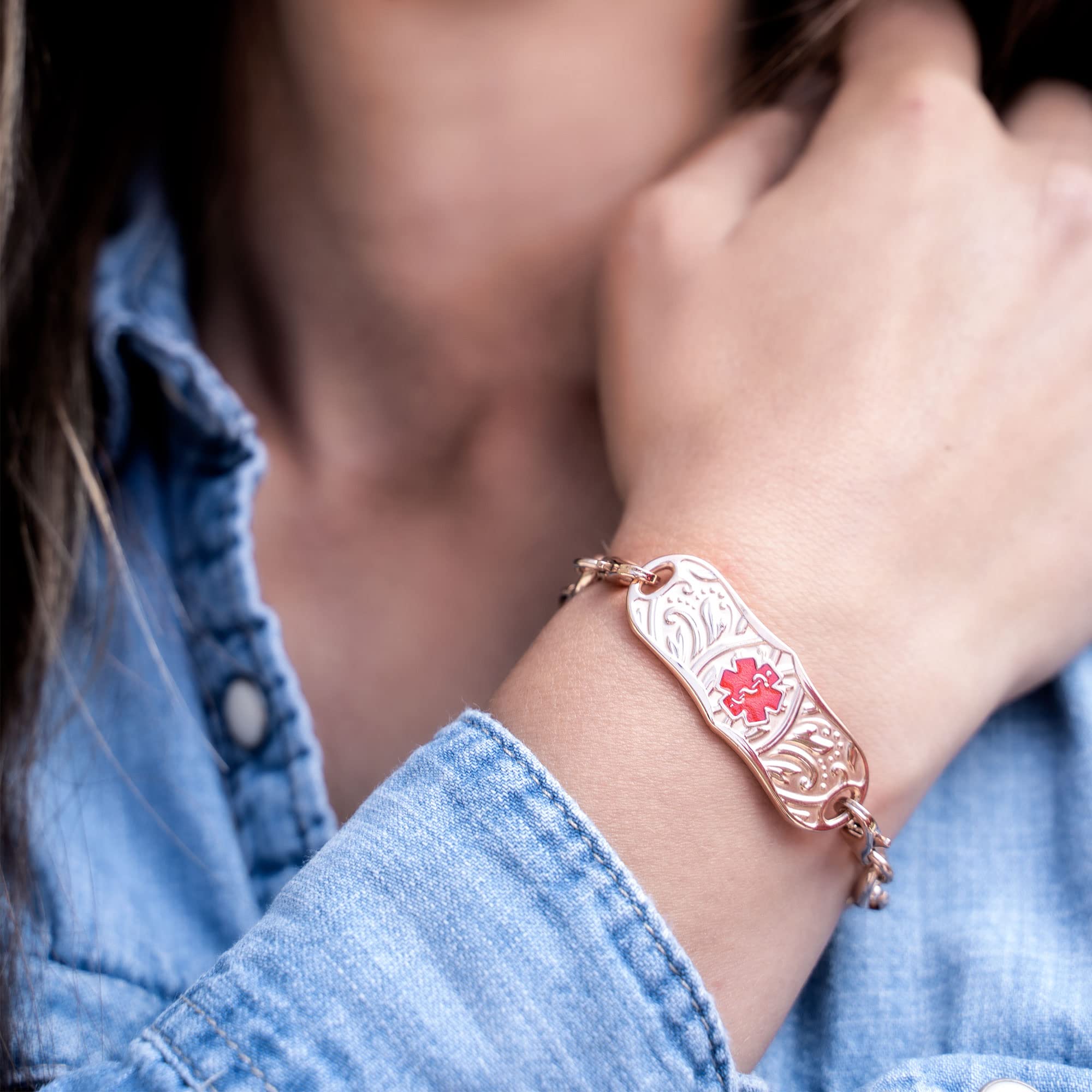 Divoti Custom Engraved Medical Alert Bracelets for Women - Personalized Stainless Steel Medical ID Bracelet for Emergency Health Conditions (Diabetes, Allergies, Epilepsy) - Perfect for Daily Wear & Outdoor Activities