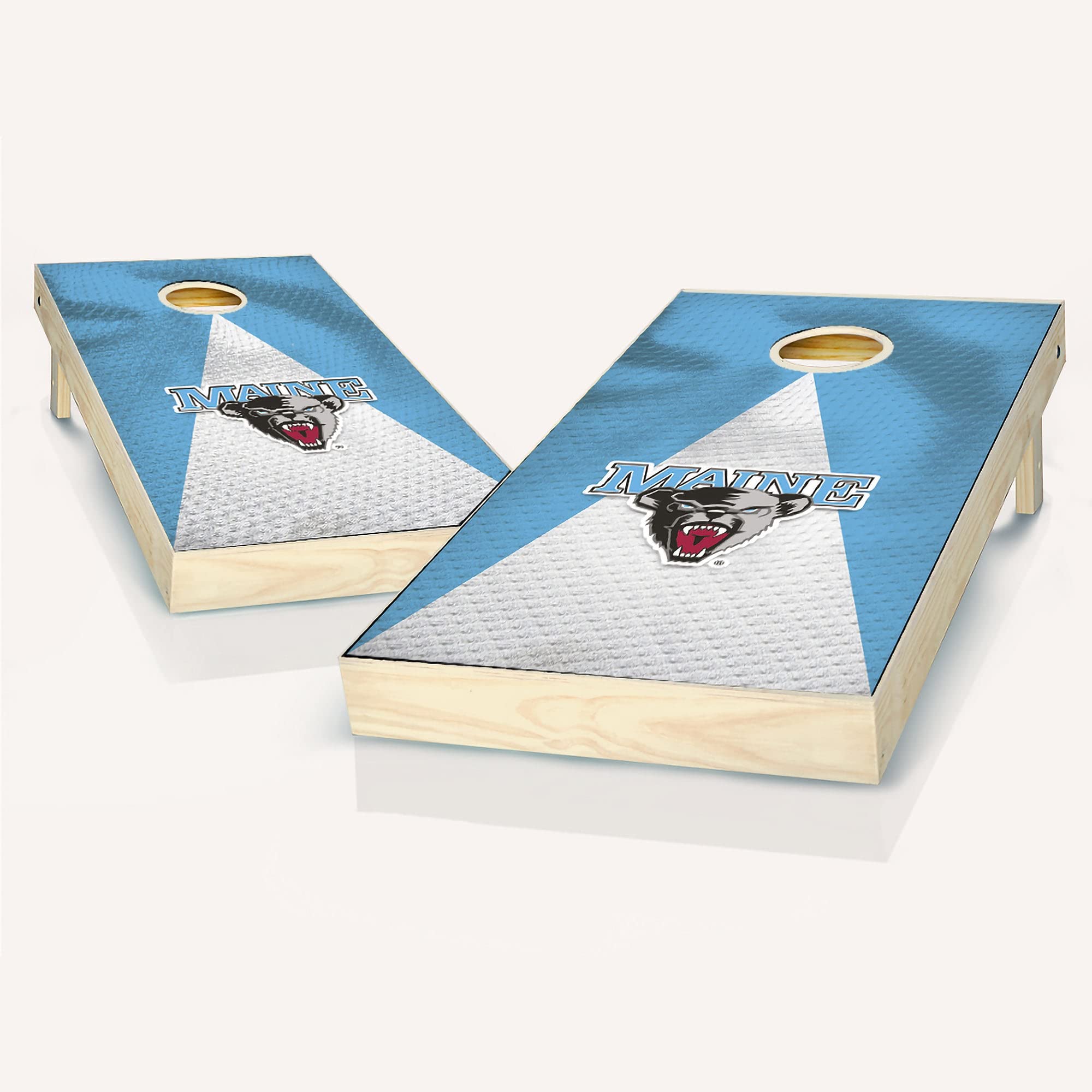 Premium Maine Jersey Cornhole Game Set - 2 Wooden Boards & 8 Bean Bags for Outdoor Lawn Games, Tailgating, Backyard Parties, and Family Fun