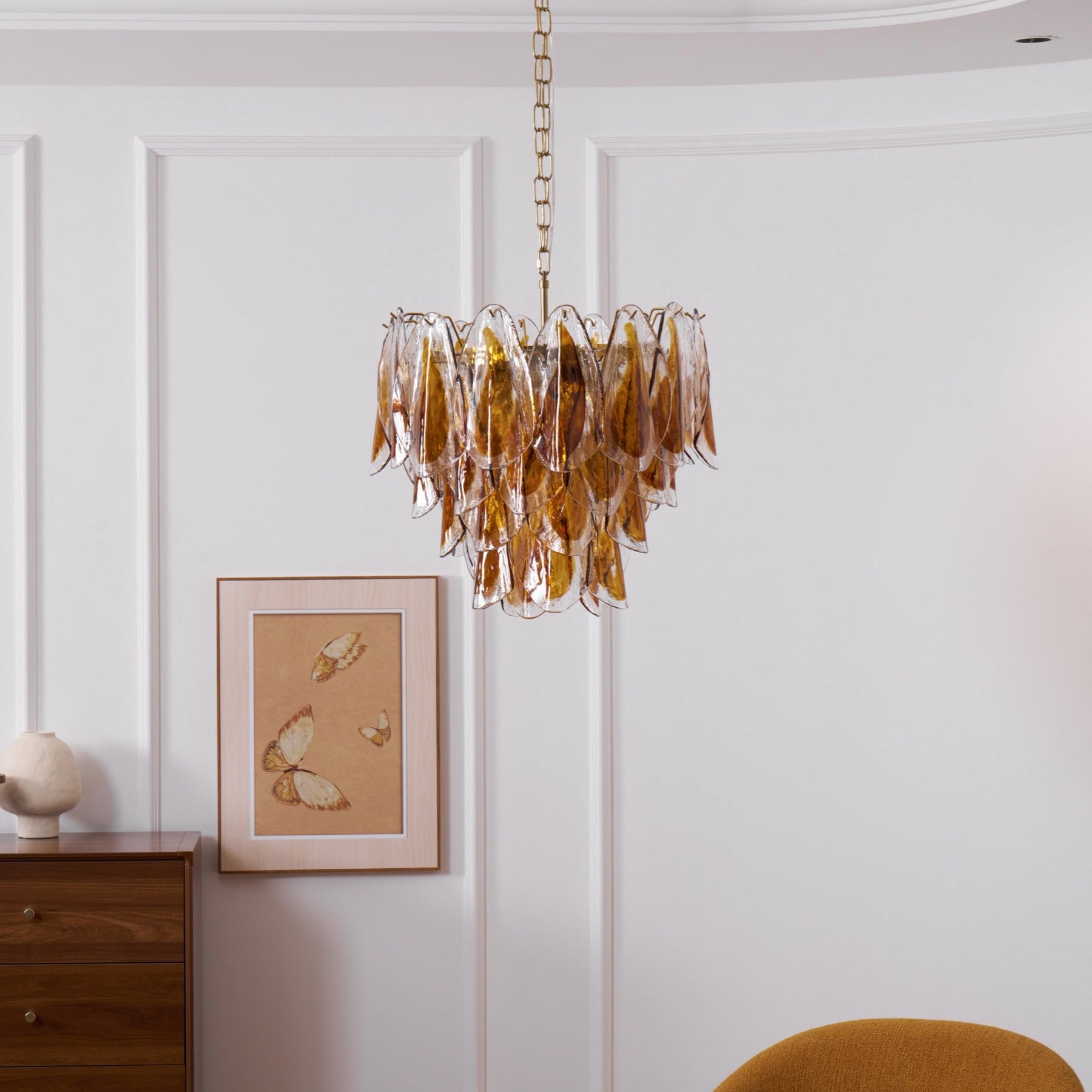 Elegant Kalmar Murano Glass Chandelier - Handcrafted Italian Crystal Lighting Fixture for Dining Room, Living Room & Bedroom Decor