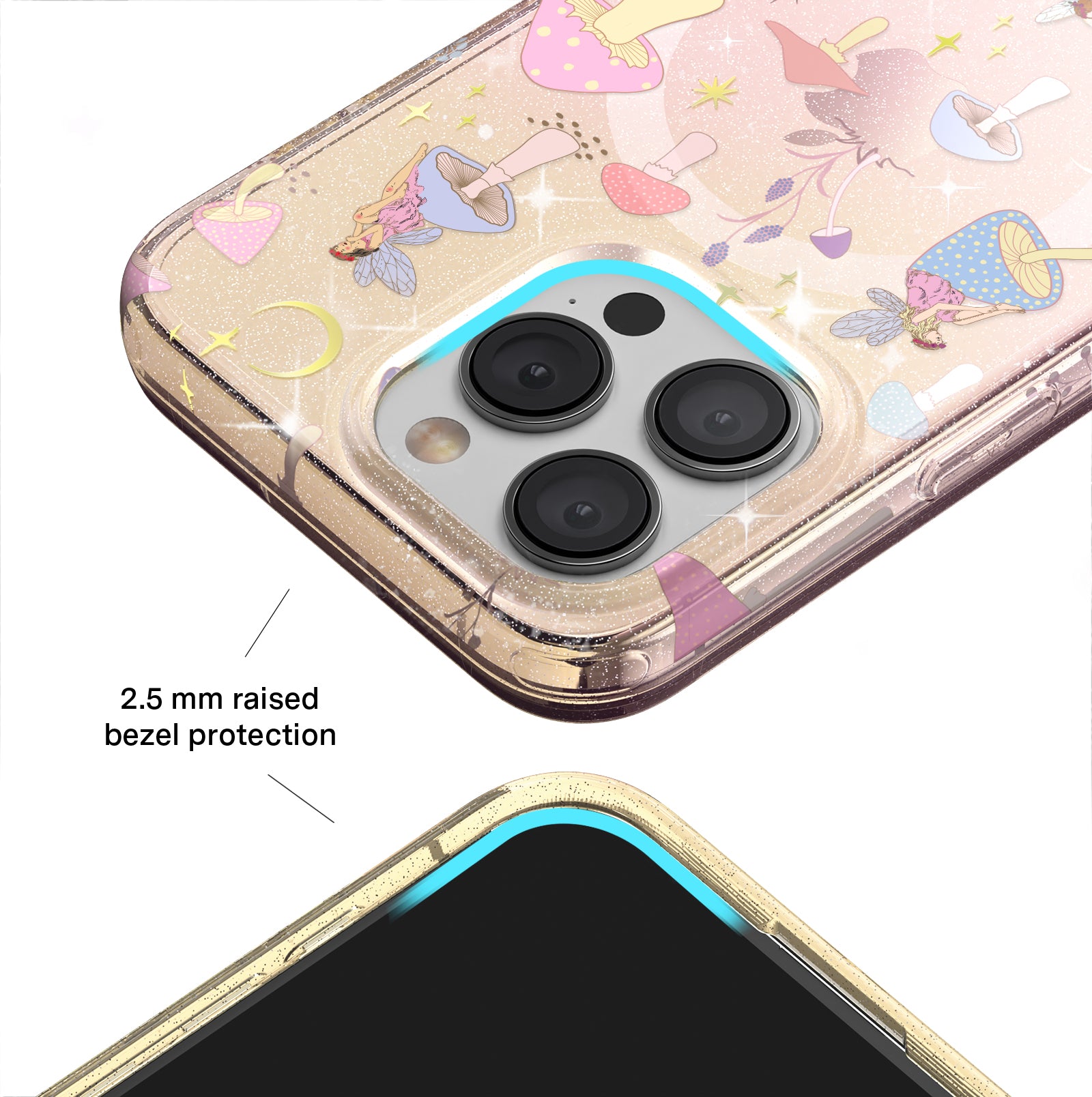 Enchanted Mushrooms iPhone Case - Magical Fairy Tale Design for iPhone 13/14/15 Pro Max - Durable Protective Cover - Perfect for Nature Lovers & Fantasy Fans (Use for Daily Protection & Style)