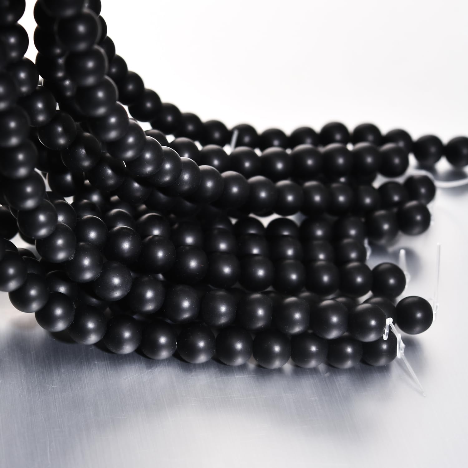 6mm Matte Black Onyx Gemstone Round Loose Beads - Drilled Natural Onyx Stone Beads for DIY Jewelry Making, Bracelets & Necklaces - Perfect for Crafting, Beading Projects & Spiritual Healing Jewelry