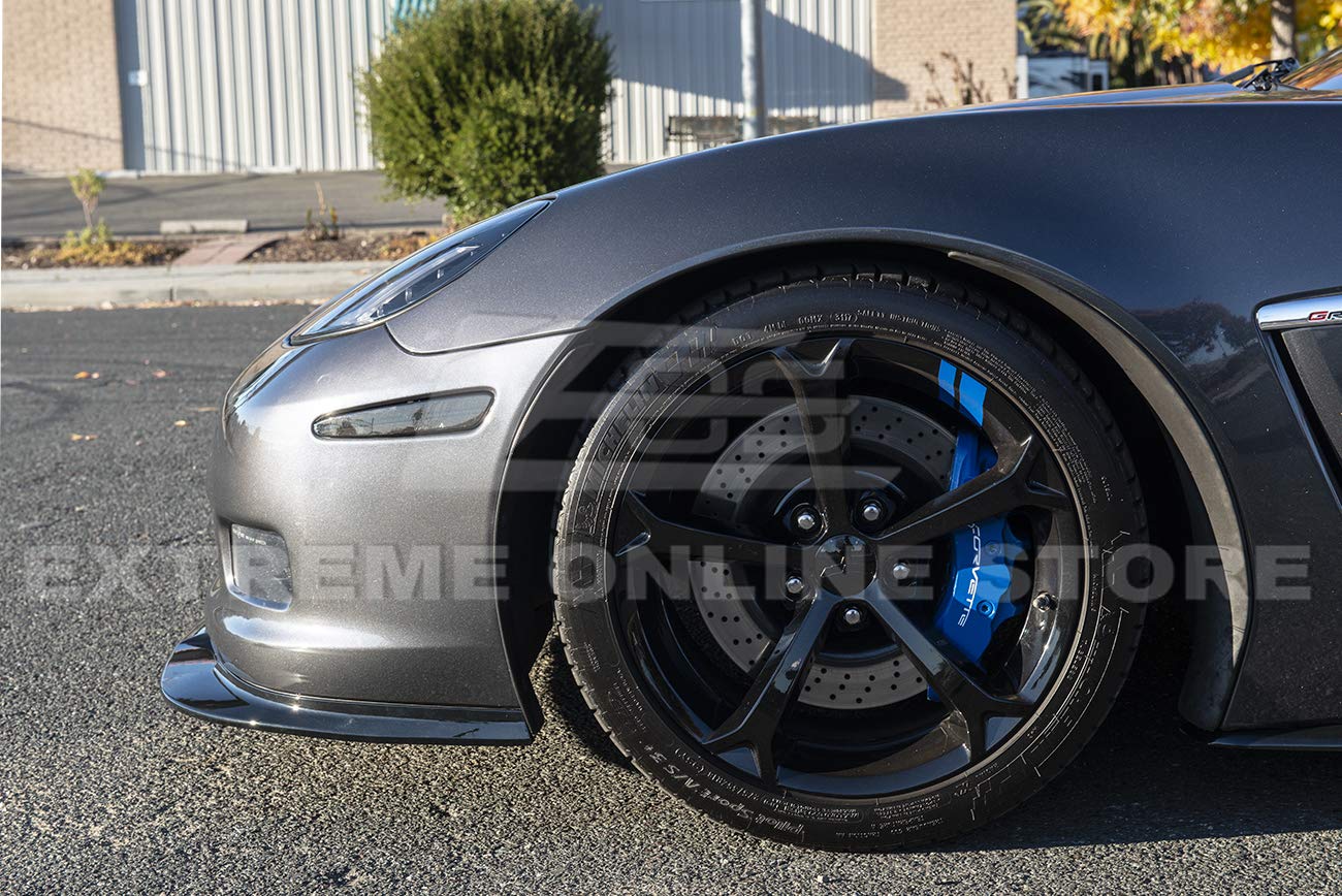 2005-2013 Chevrolet Corvette C6 Wide Body ZR1 Style Front Bumper Lip Splitter - ABS Plastic Gloss Black | Perfect for Performance Upgrades & Car Shows