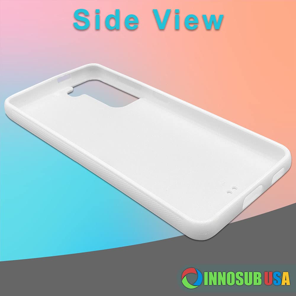 5 Pack Sublimation Phone Cases for Galaxy S21 - White Rubber Blank Dye Cases with Aluminum Inserts | Printable Phone Cover Blanks for DIY Customization | Perfect for Personalized Gifts, Small Business & Craft Projects