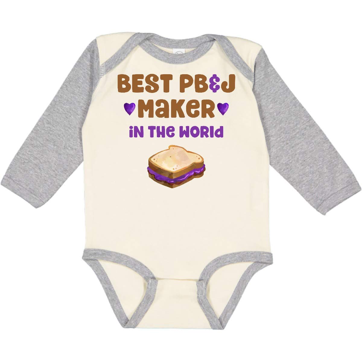 Inktastic World's Best PBJ Maker Long Sleeve Baby Bodysuit - Soft & Comfortable Outfit for Infants, Perfect for Playtime, Family Photos & Everyday Wear