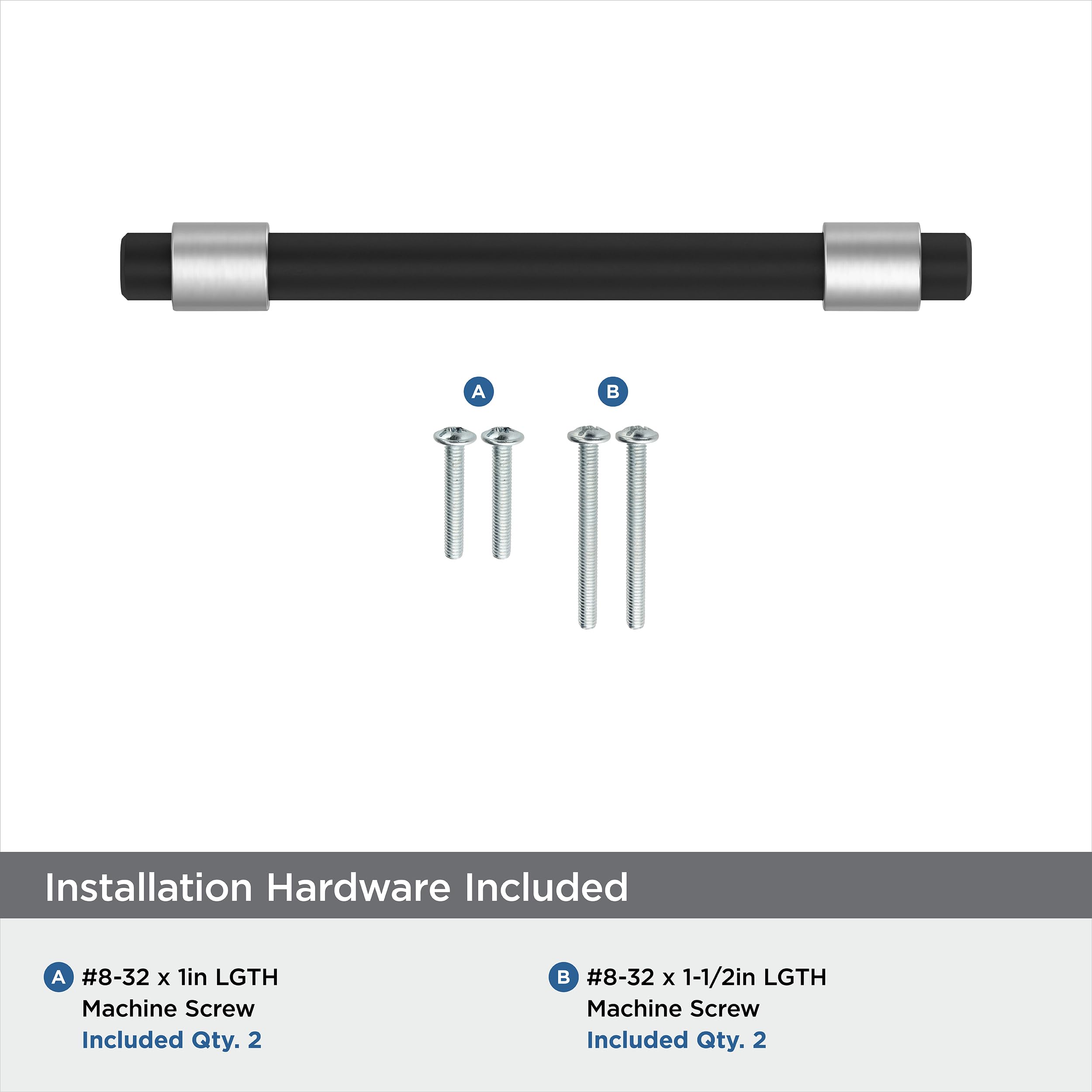 Amerock Mergence 3-3/4 inch (96mm) Center-to-Center Cabinet Pulls - Polished Chrome & Matte Black Drawer Handles (1 Pack) - Perfect for Kitchen Cabinets, Bathroom Vanities & Furniture Hardware