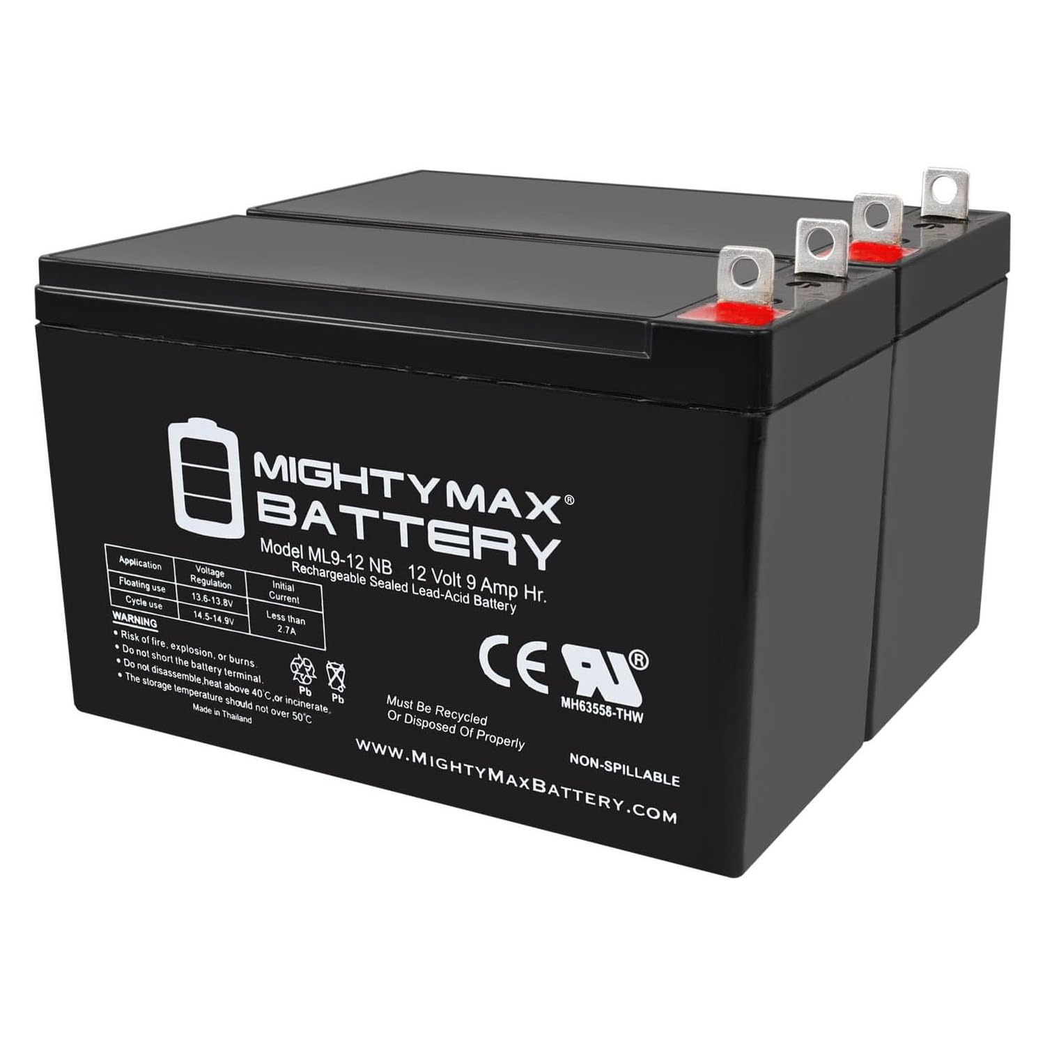 Mighty Max 12V 9AH SLA Replacement Battery for Generac 0G9449 - Perfect for Home Backup Power Systems, Security Alarms & Emergency Lighting
