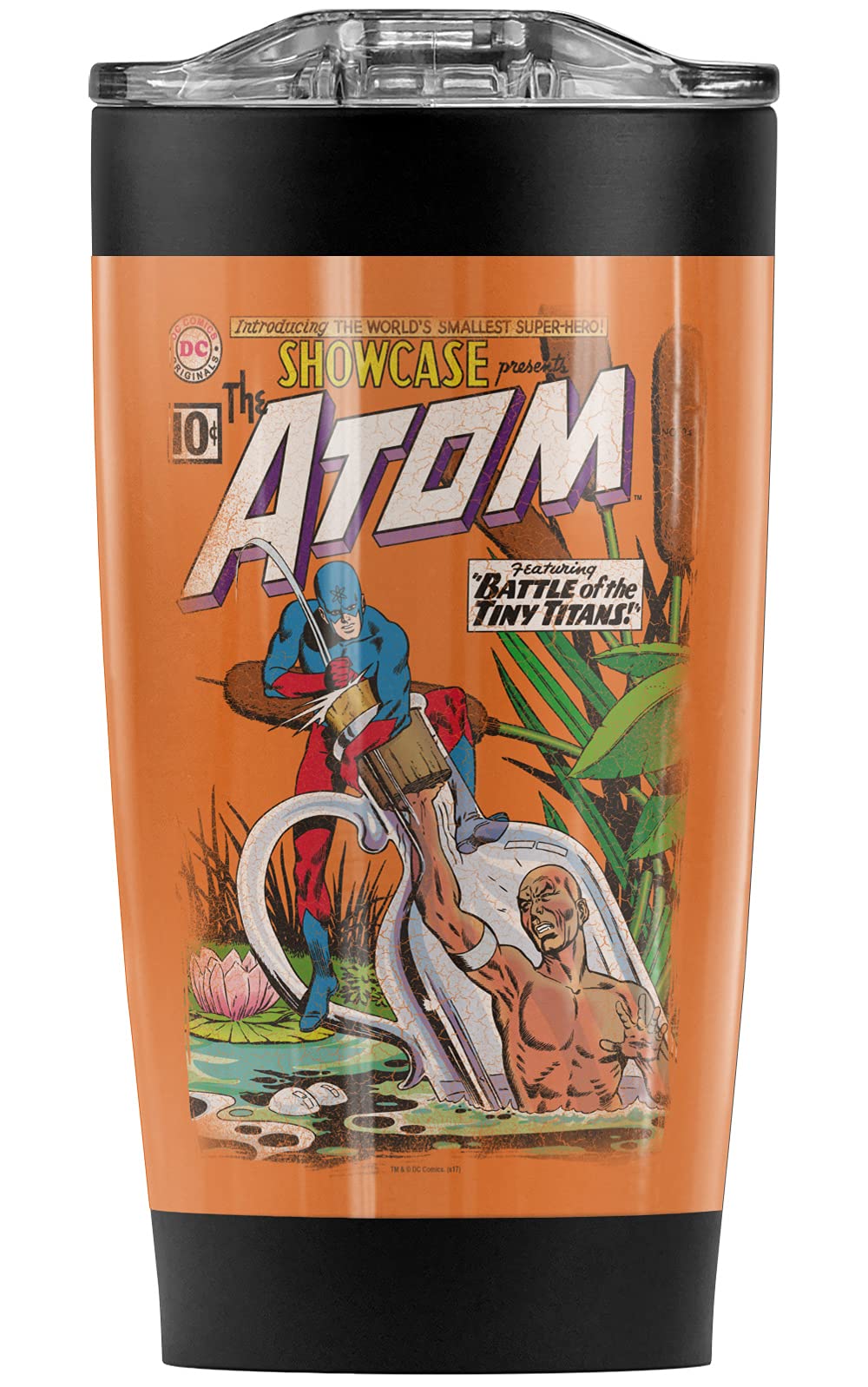 Justice League The Atom Showcase #34 Stainless Steel Tumbler 20oz - Vacuum Insulated Double Wall Coffee Travel Mug with Leakproof Sliding Lid - Keeps Hot & Cold for Hours - Perfect for Office, Gym, Camping & Road Trips