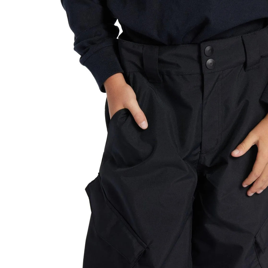 DC Snow Banshee Boys' Black Snow Pants - Waterproof & Insulated Winter Snowboard Pants for Kids - Perfect for Skiing, Snowboarding & Outdoor Winter Activities