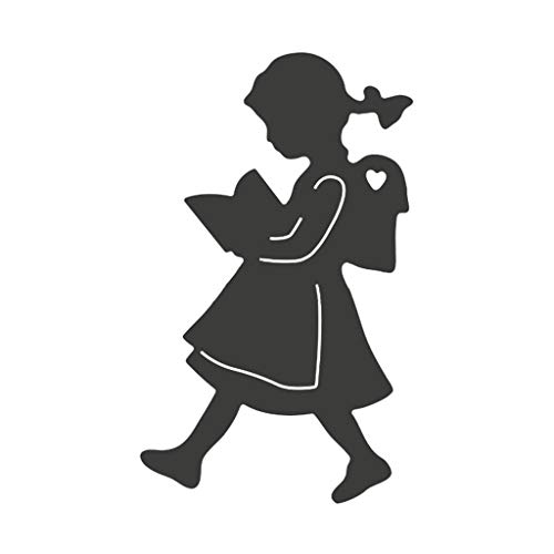 A girl walking and reading