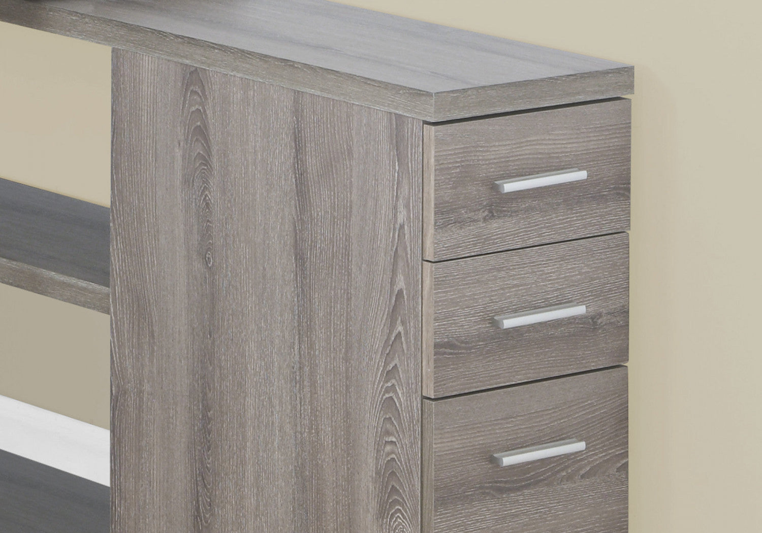 Kivo Desk - Modern Taupe Writing Desk for Home Office | Ergonomic Study & Workstation with Storage | Perfect for Small Spaces & Remote Work