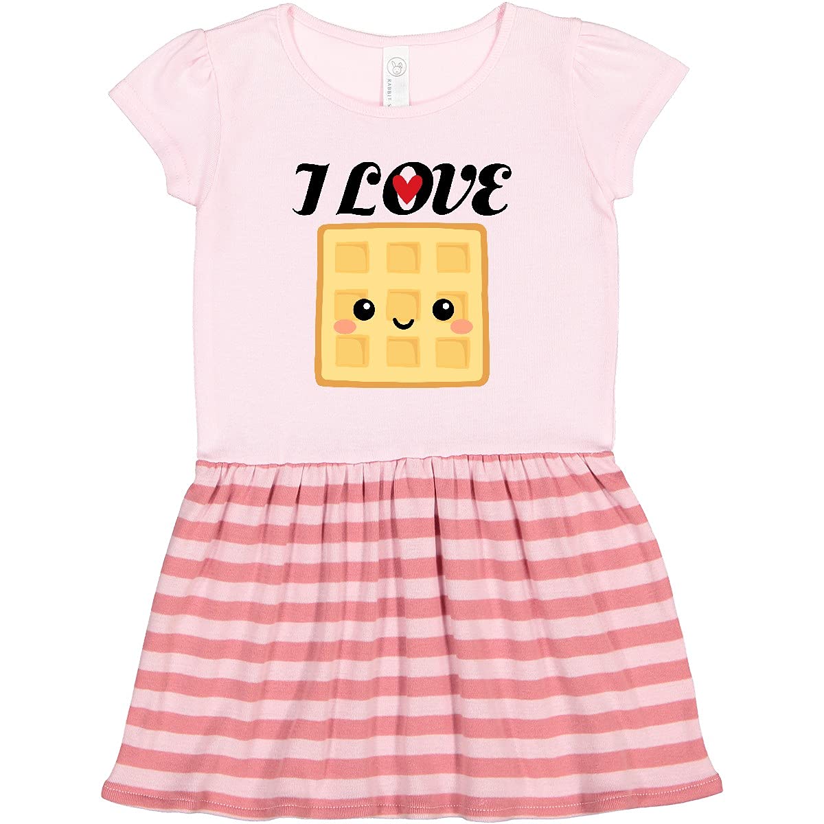 Inktastic Waffle Lover I Love Waffles Toddler Dress - Cute Breakfast Themed Outfit for Girls, Kids & Toddlers - Perfect for Family Brunch, Birthday Parties & Casual Wear
