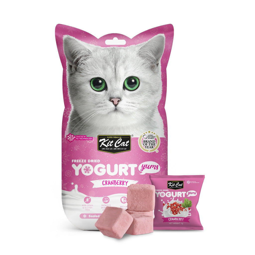 Freeze Dried Yogurt Cat Treats for Gut Health - Probiotic Rich Snacks for Cats - 10 Cubes per Pack - Healthy Digestive Support - Perfect for Training Rewards & Bonding Time