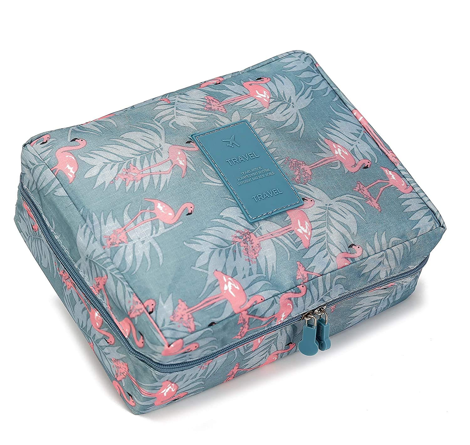 FastUnbox 17cm Travel Nylon Cosmetic Bag - Waterproof Makeup Organizer Pouch for Women | Perfect for Toiletry Storage, Travel Essentials & Daily Use