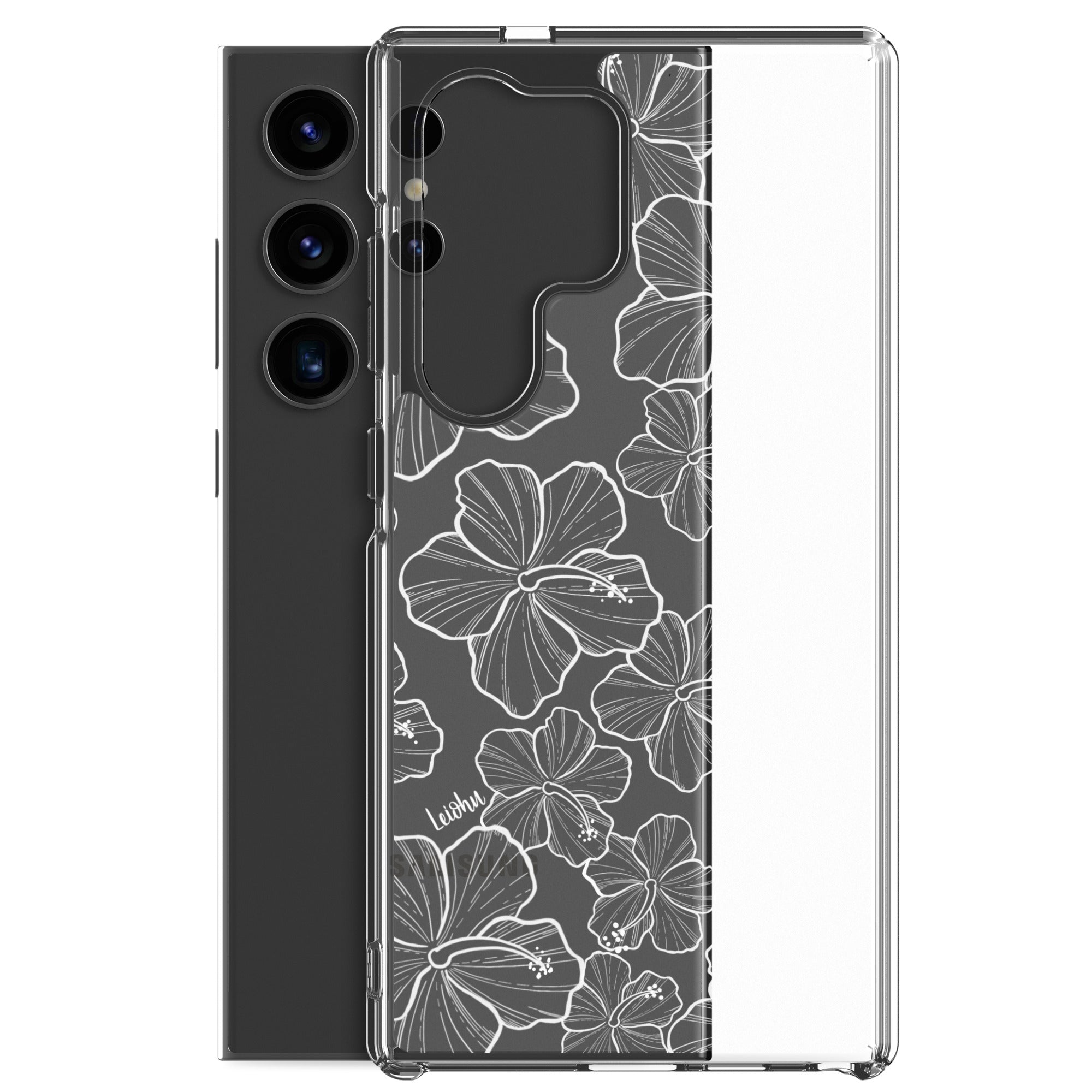 Hibiscus Flower Design Clear Phone Case for Samsung Galaxy S21/S20/Note 20 - Slim Protective Cover with Scratch Resistance - Perfect for Everyday Use, Work, and Travel