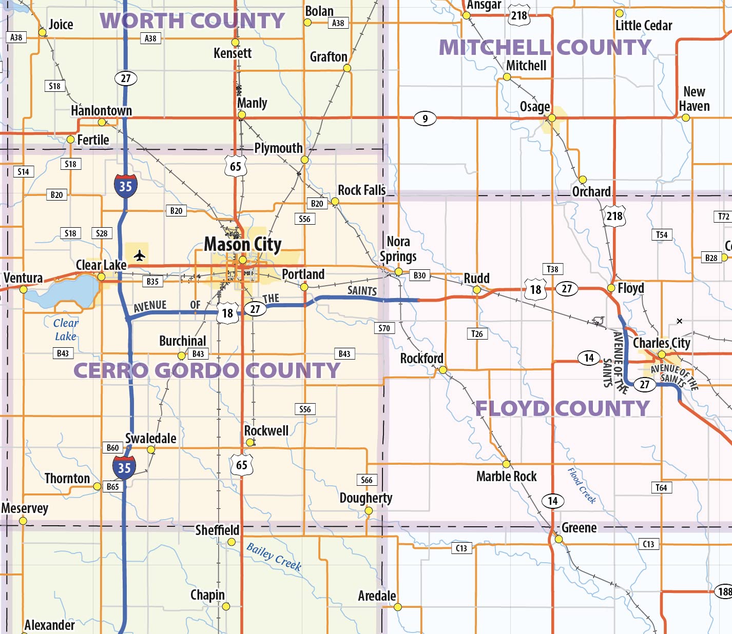 Iowa Laminated Wall Map - 43
