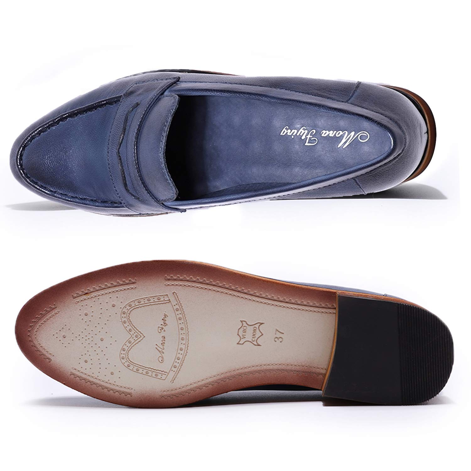 Women's Classy Leather Penny Loafers - Slip-On Dress Casual Flat Shoes for Office & Work | Comfortable & Stylish Ladies Loafers for Everyday Wear, Business Attire & Travel