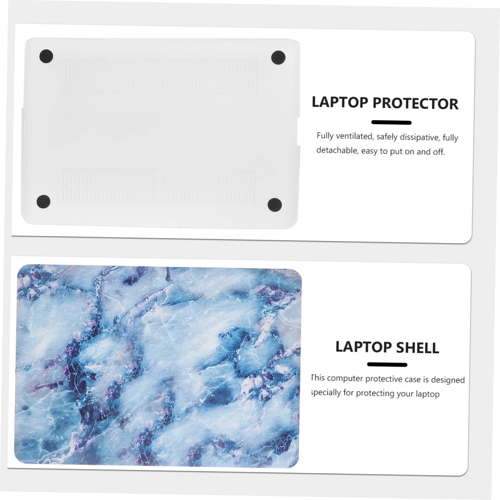 OSALADI 3 Pairs 15.6 Inch Laptop Protective Case - Durable Plastic Shell Cover with Marble Design, Anti-Slip Rubber Skin for MacBook, Dell, HP Notebooks | Perfect for Office, School & Travel Use