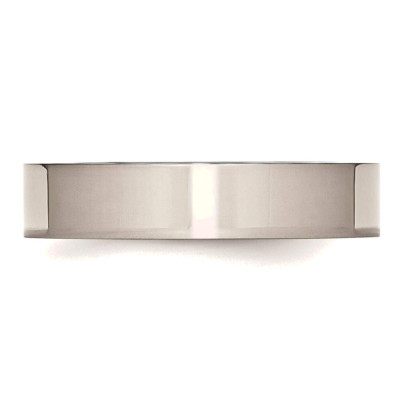 Bonyak Stainless Steel 5mm Polished Flat Band Ring - Size 11 | Durable Wedding Band, Anniversary Gift for Men & Women | Perfect for Everyday Wear, Special Occasions & Couples Jewelry