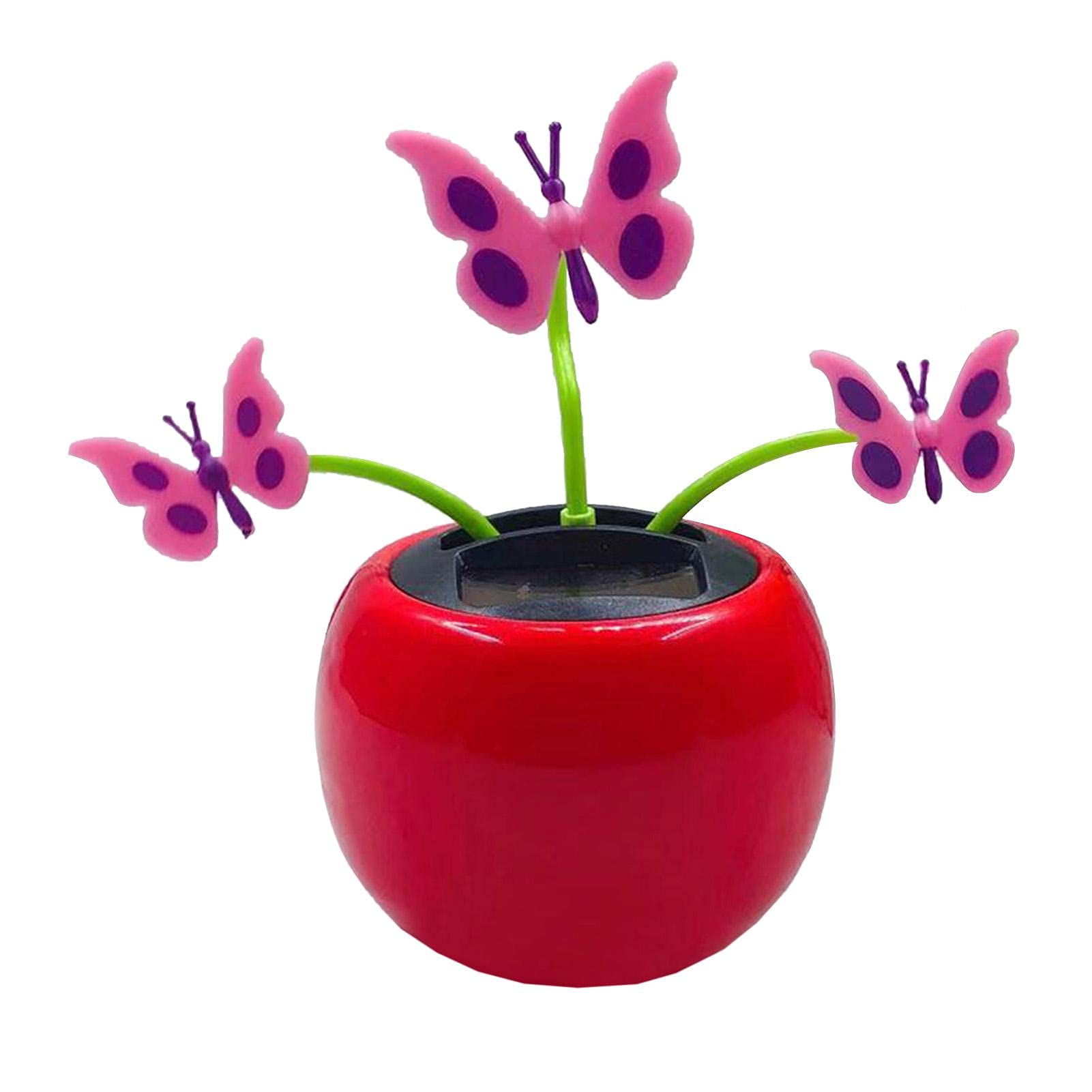 Solar Powered Dancing Flower Car Dashboard Ornament - Eco-Friendly Swinging Butterfly & Shaking Head Toy for Cars - Perfect for Road Trips, Commutes & Gifts