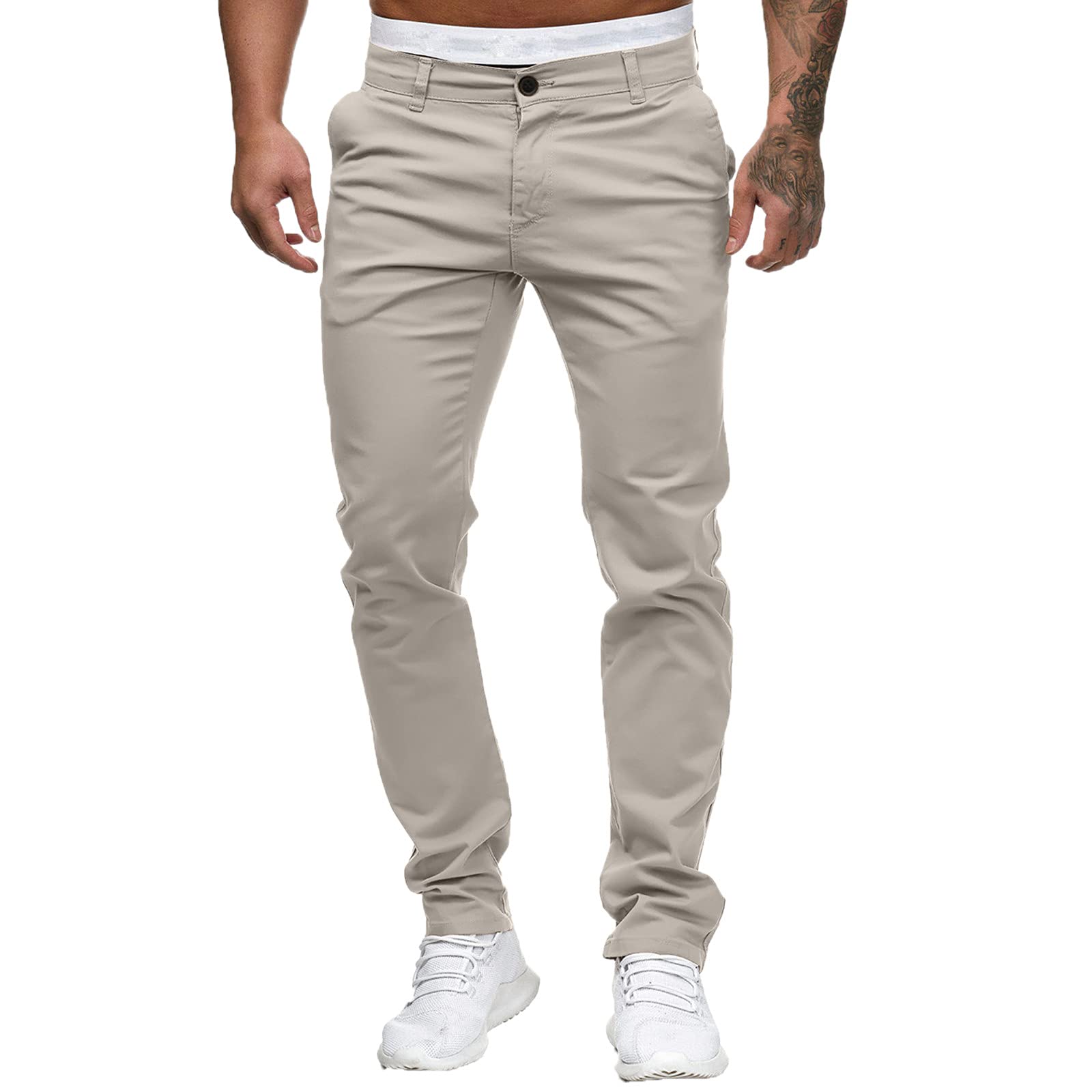 HIRIRI Men's Long Cargo Pants - Tactical Work Pants with Multiple Pockets | Durable Combat Pants for Outdoor, Work & Casual Wear | Comfortable Safety Trousers for Hiking, Construction & Everyday Use