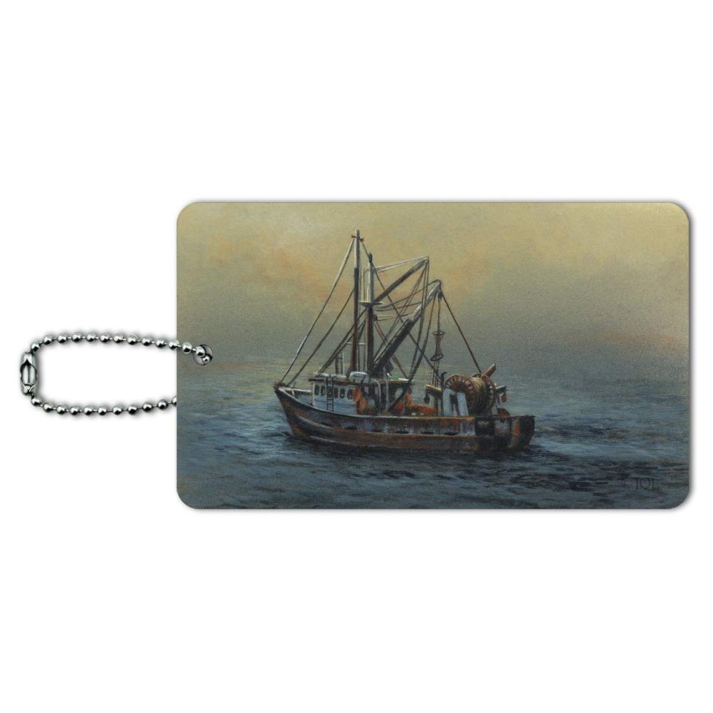 Premium Fishing Boat Ocean Mist Luggage Tag - Durable Carry-On Suitcase ID Tag for Travel Accessories | Perfect for Cruise Vacations, Business Trips & Airplane Travel