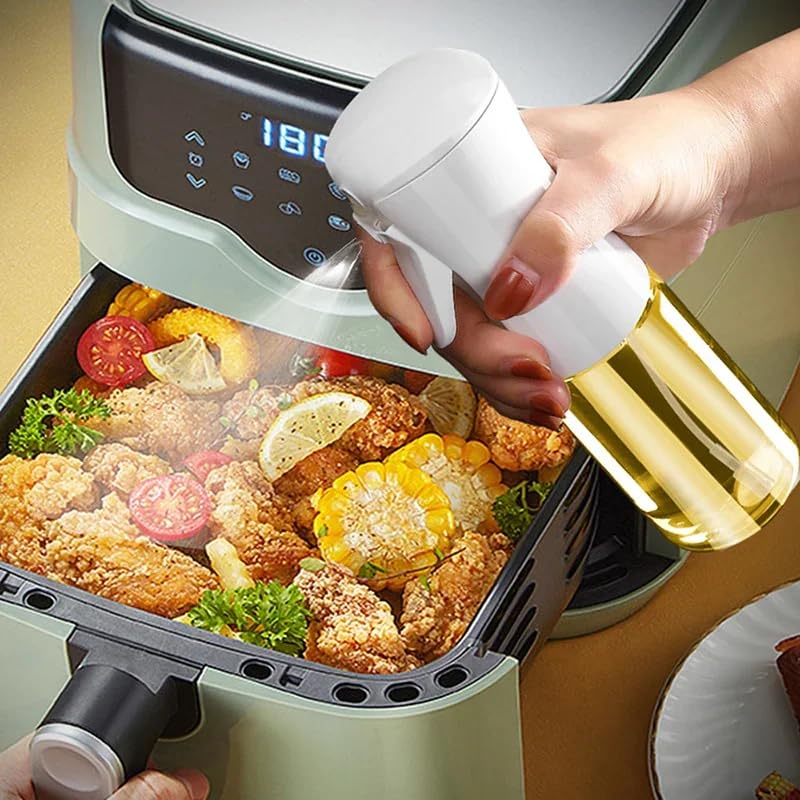 Premium Vrozty Oil Spray Bottle for Cooking & Air Fryer - 220ml Kitchen Oil Dispenser for Olive Oil, Vinegar, Salad Dressing - Perfect for BBQ, Grilling, Frying & Baking | Ideal for Home Kitchens, Restaurants & Outdoor Cooking
