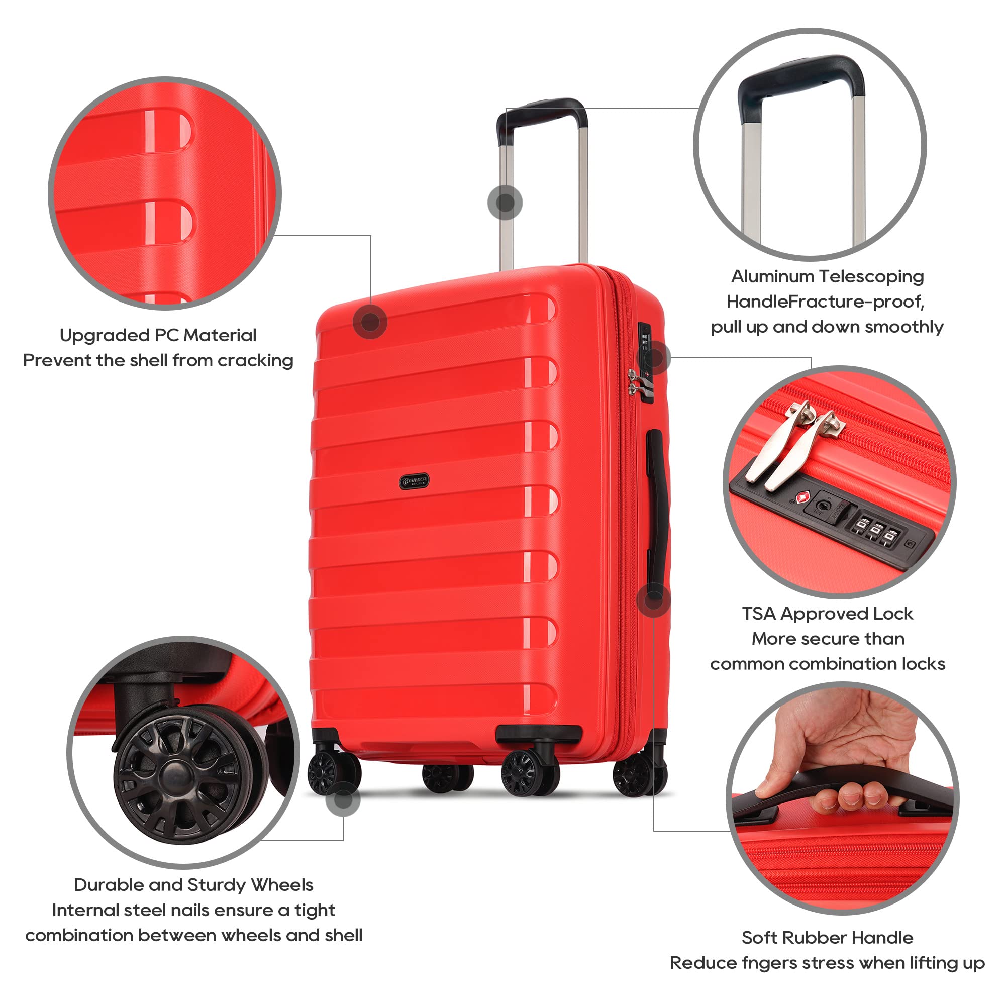 Expandable 2-Piece Luggage Set with Spinner Wheels & TSA Lock - 20