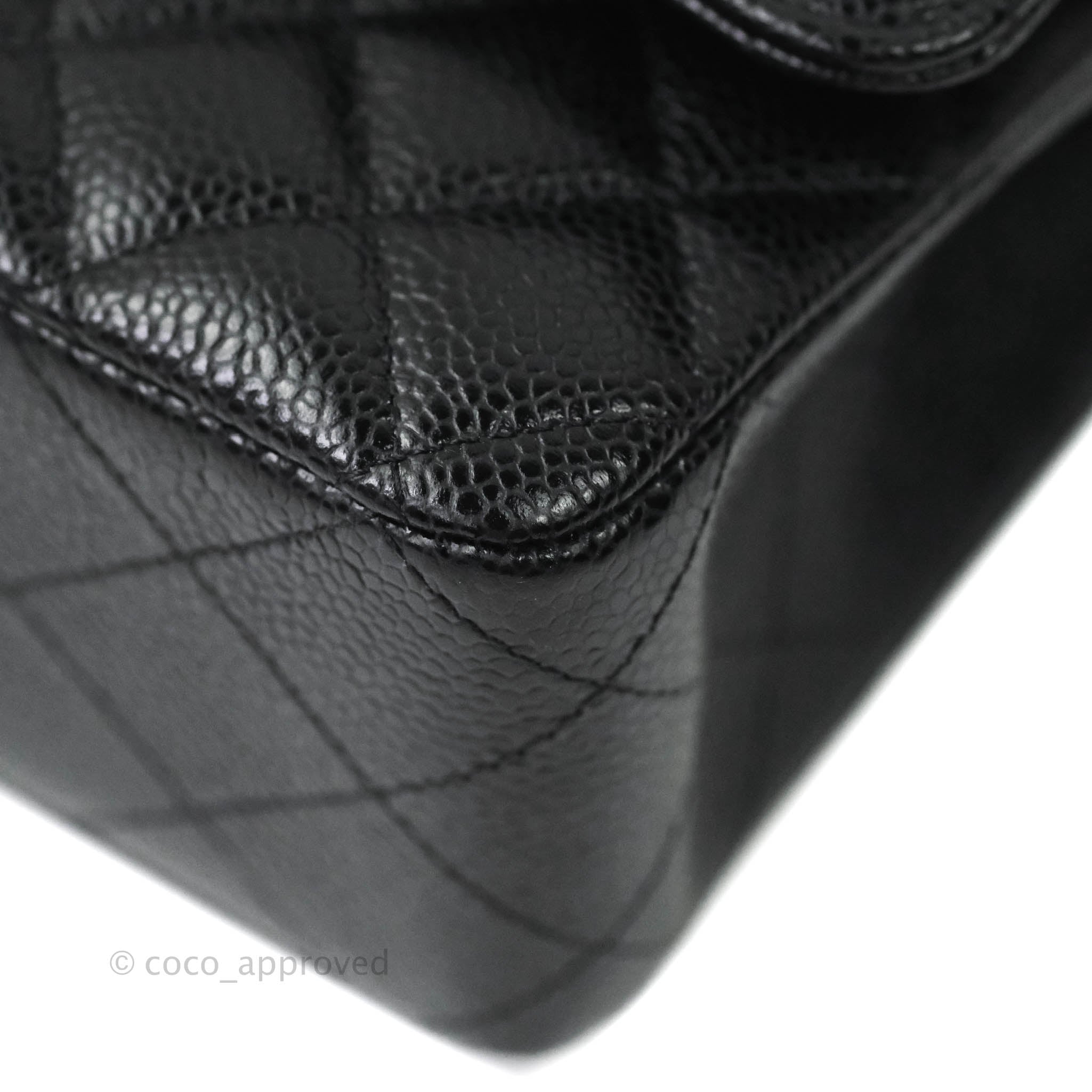 Chanel Classic Medium Double Flap Bag Black Caviar Leather with Gold Hardware - Luxury Designer Handbag for Women, Perfect for Work, Evening & Special Occasions