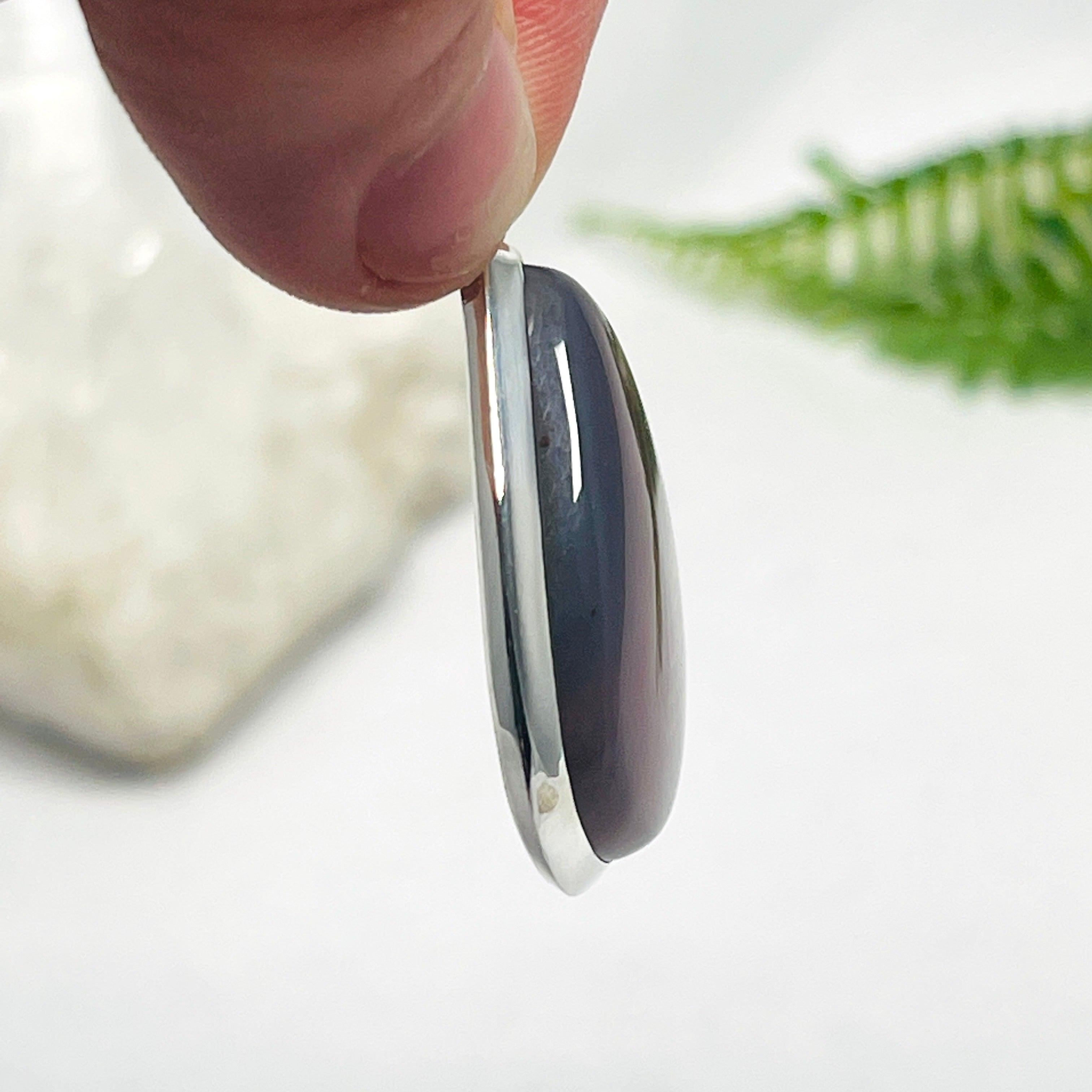 Natural Botswana Agate Teardrop Pendant Necklace - Handcrafted Gemstone Jewelry for Women, Healing Crystal Gift for Meditation & Spiritual Balance | KPGJ3568