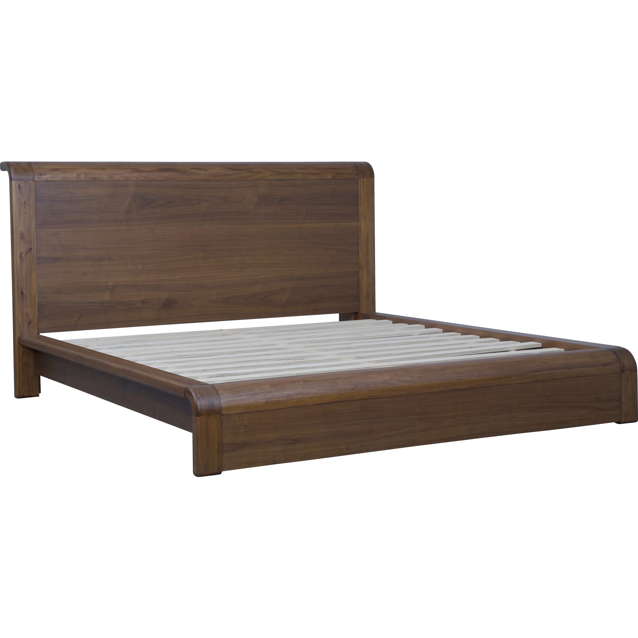 Solid Walnut Platform Bed Frame - Modern Wooden Bed with Storage - Perfect for Small Spaces & Minimalist Bedroom Decor