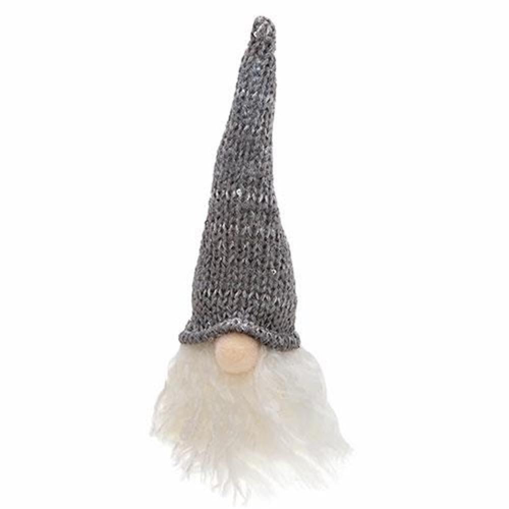 Festive Grey Santa Gnome Ornament - Christmas Tree Decor, Holiday Home Decoration, Perfect for Xmas Gifts & Winter Mantel Displays