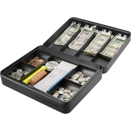Barska CB13052 12 Standard Fold Out Cash Box with Key Lock - Secure Money Storage for Small Business, Home Office, and Retail Use