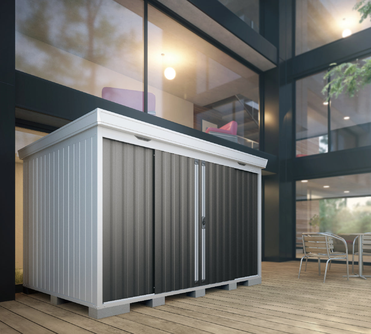 Pre-Order Inaba Outdoor Storage Cabinet FS 2215 - Weatherproof Steel Shed (90.9