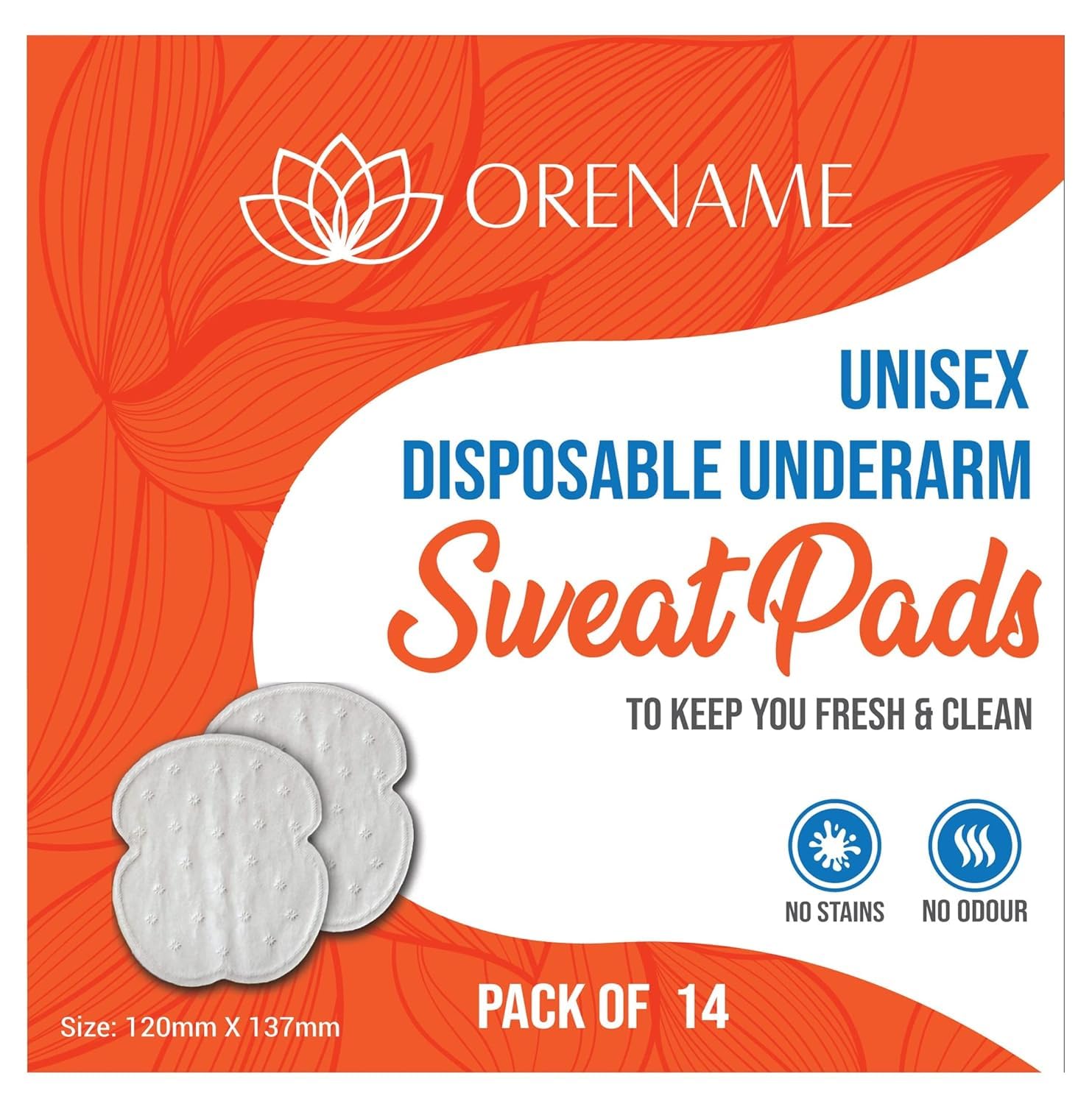Disposable Underarm Sweat Pads for Women & Men - 100% Cotton, Hypoallergenic, Highly Absorbent & Odor Control (14 Pads/Pack) - Perfect for Workouts, Office Wear & Daily Comfort
