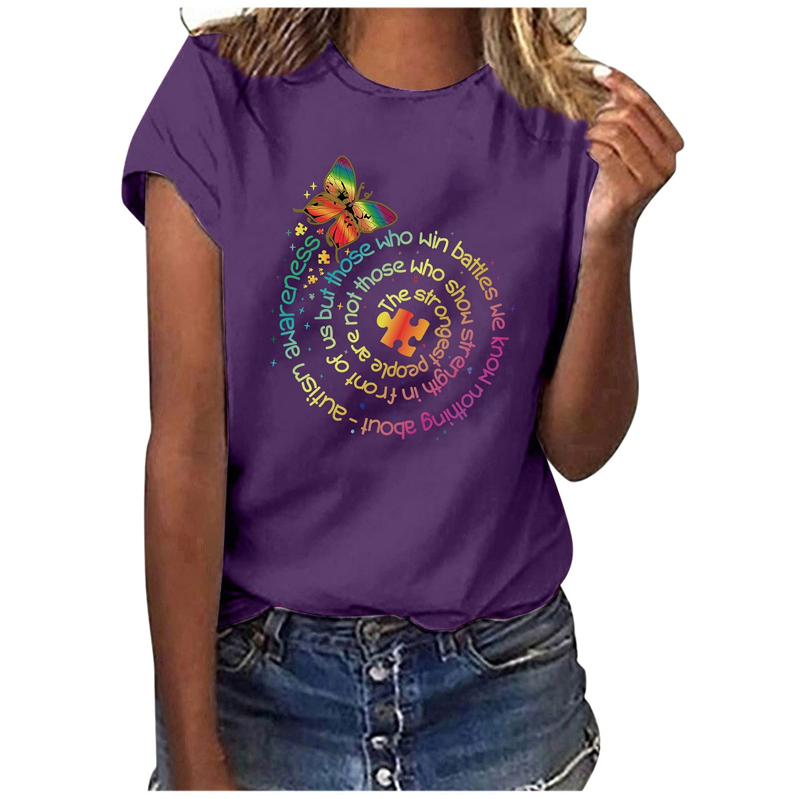 Women's Lip Print Graphic T-Shirt - Cute Short Sleeve Summer Tee Top for Casual Outfits & Beach Wear | Trendy Ladies Fashion