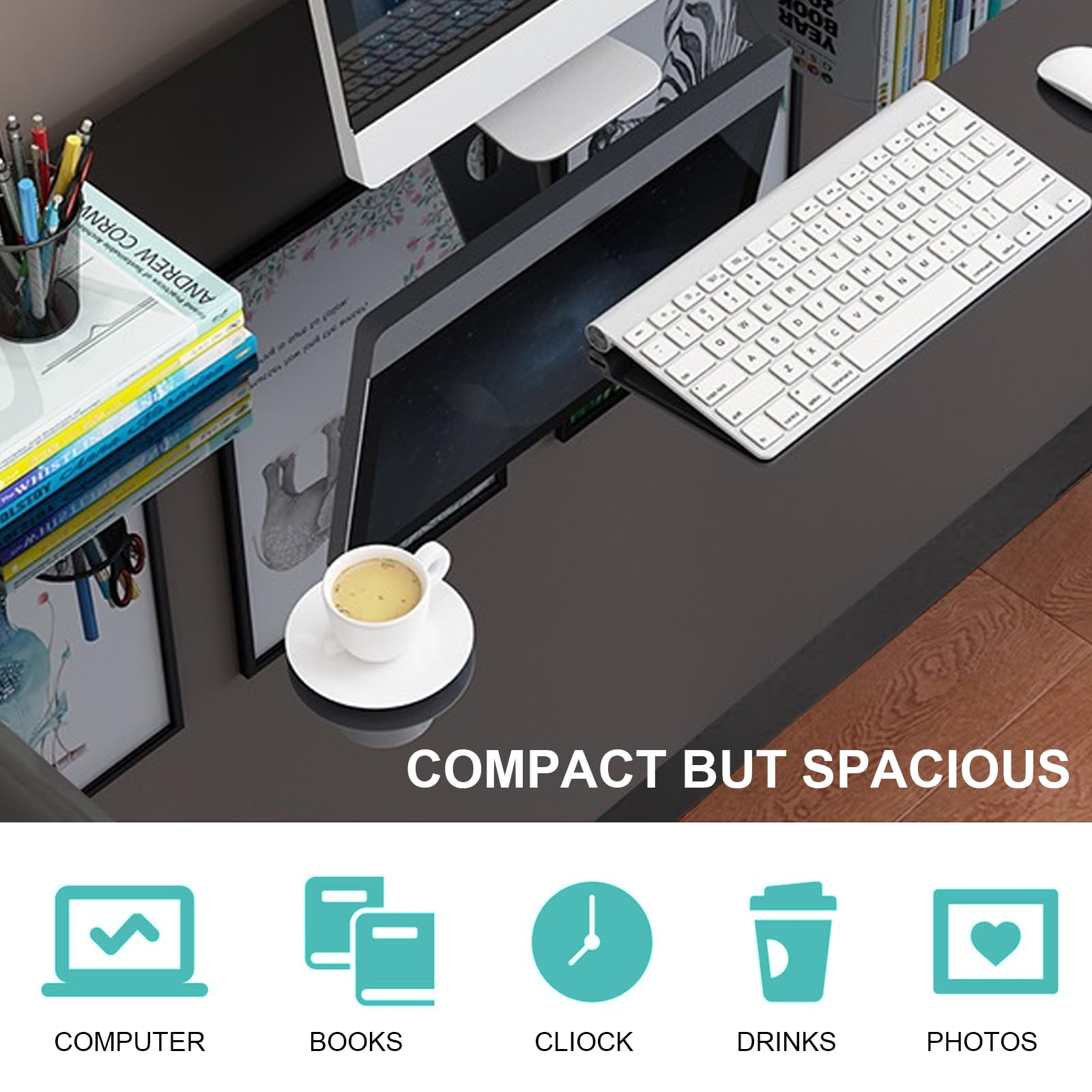 Premium Tempered Glass Computer Desk - 55.1