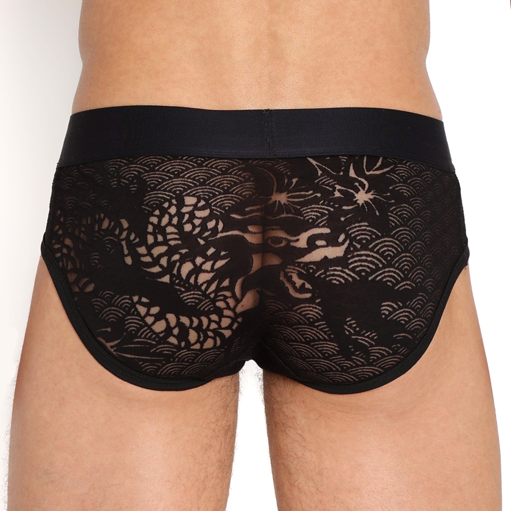 Dragon Burnout Black Brief - Comfortable Men's Underwear for Everyday Wear, Gym & Sports - Soft Breathable Fabric for All-Day Comfort