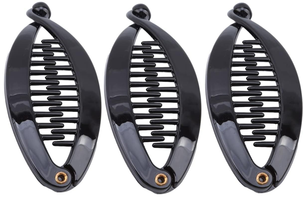 Boulevard Women's Hair Clips Set - 3 Pack Black Hair Claws, Barrettes, Banana Clips & Fish Tail Ponytail Holders for Women & Girls - Perfect for Everyday Styling, Work, Parties & Special Occasions