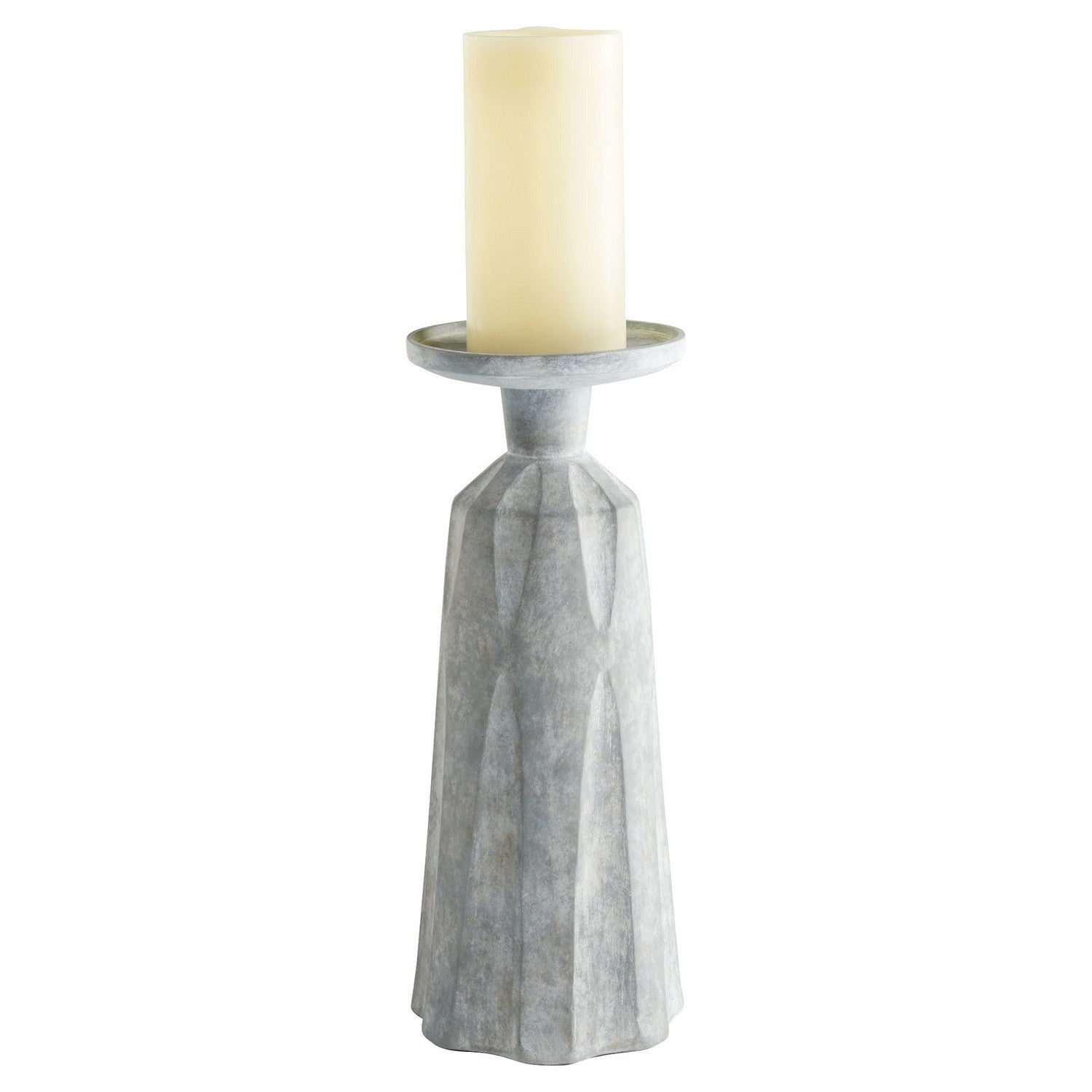 Cyan Design 11564 Attalus Large Grey Candle Holder - Elegant Home Decor for Dining Table, Fireplace, and Wedding Centerpieces