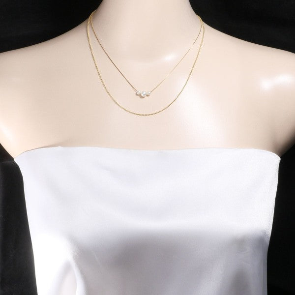 18K Yellow Gold Pearl Necklace for Women - Elegant Cultured Pearl Jewelry Gift for Birthday, Anniversary & Wedding | Perfect for Formal Events & Special Occasions